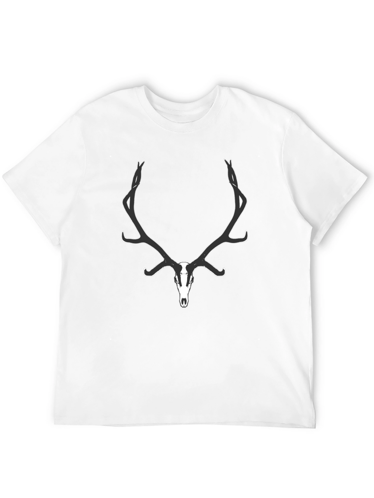 Mens Black Deer Skull Graphic Tee
