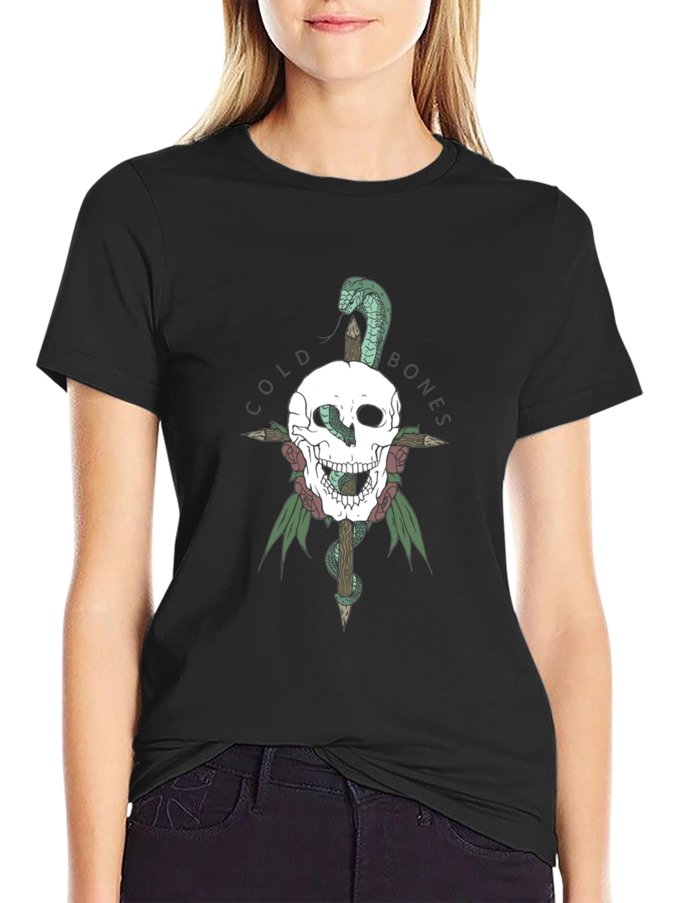 Cold Bones Skull & Snake Graphic Tee