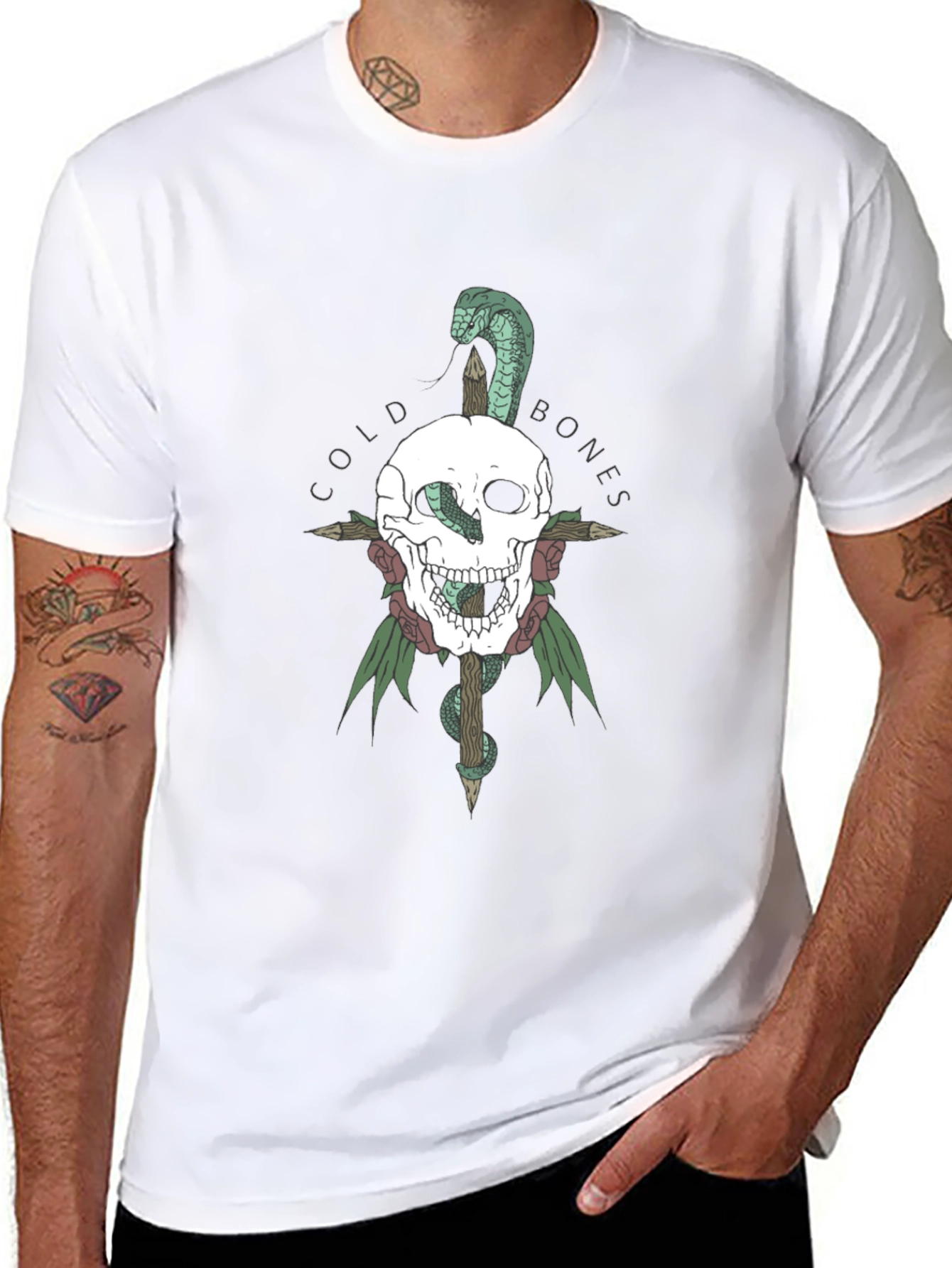 Cold Bones Skull & Snake Graphic Tee