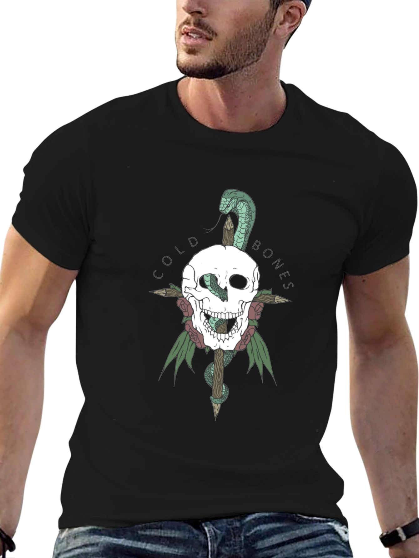 Cold Bones Skull & Snake Graphic Tee
