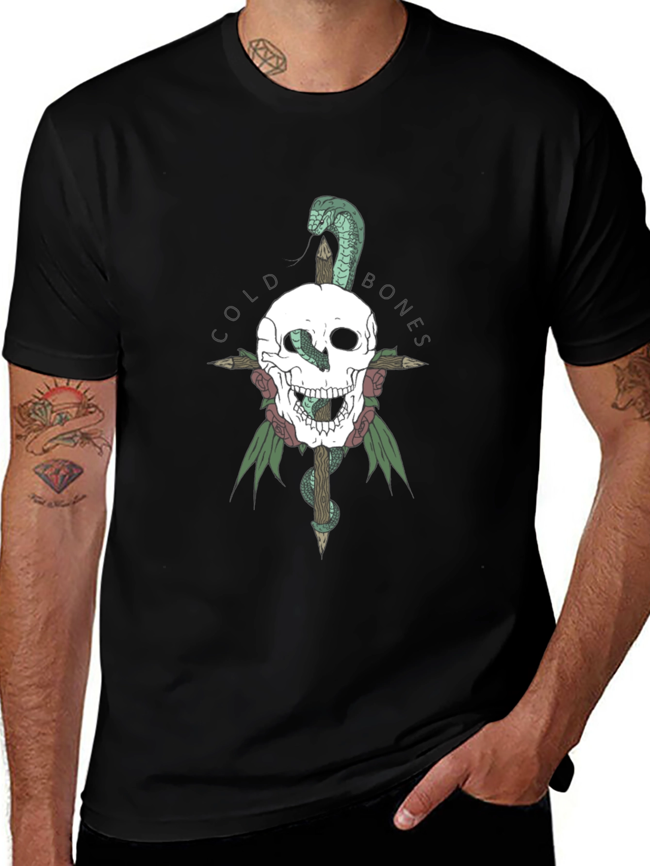 Cold Bones Skull & Snake Graphic Tee