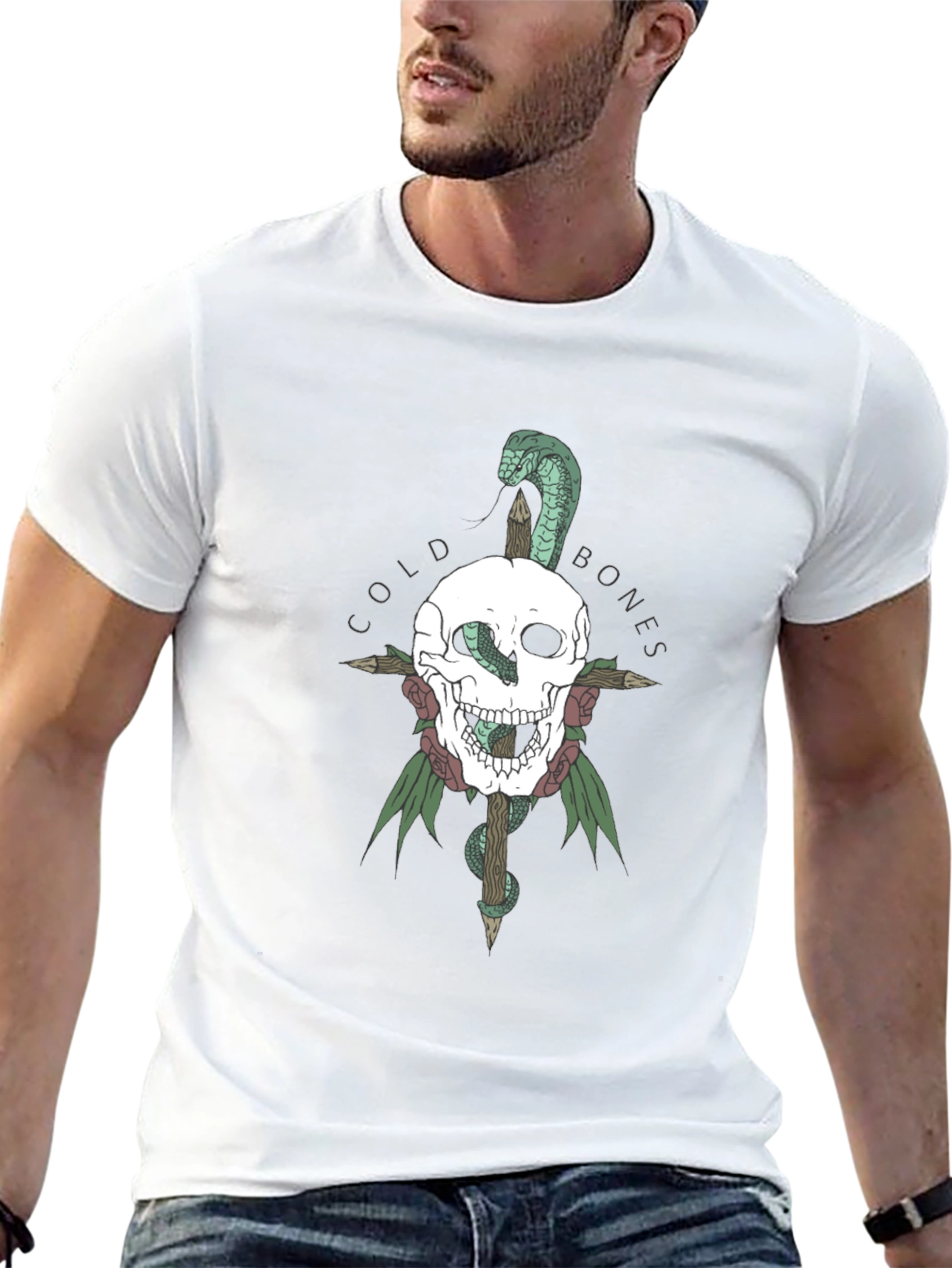 Cold Bones Skull & Snake Graphic Tee