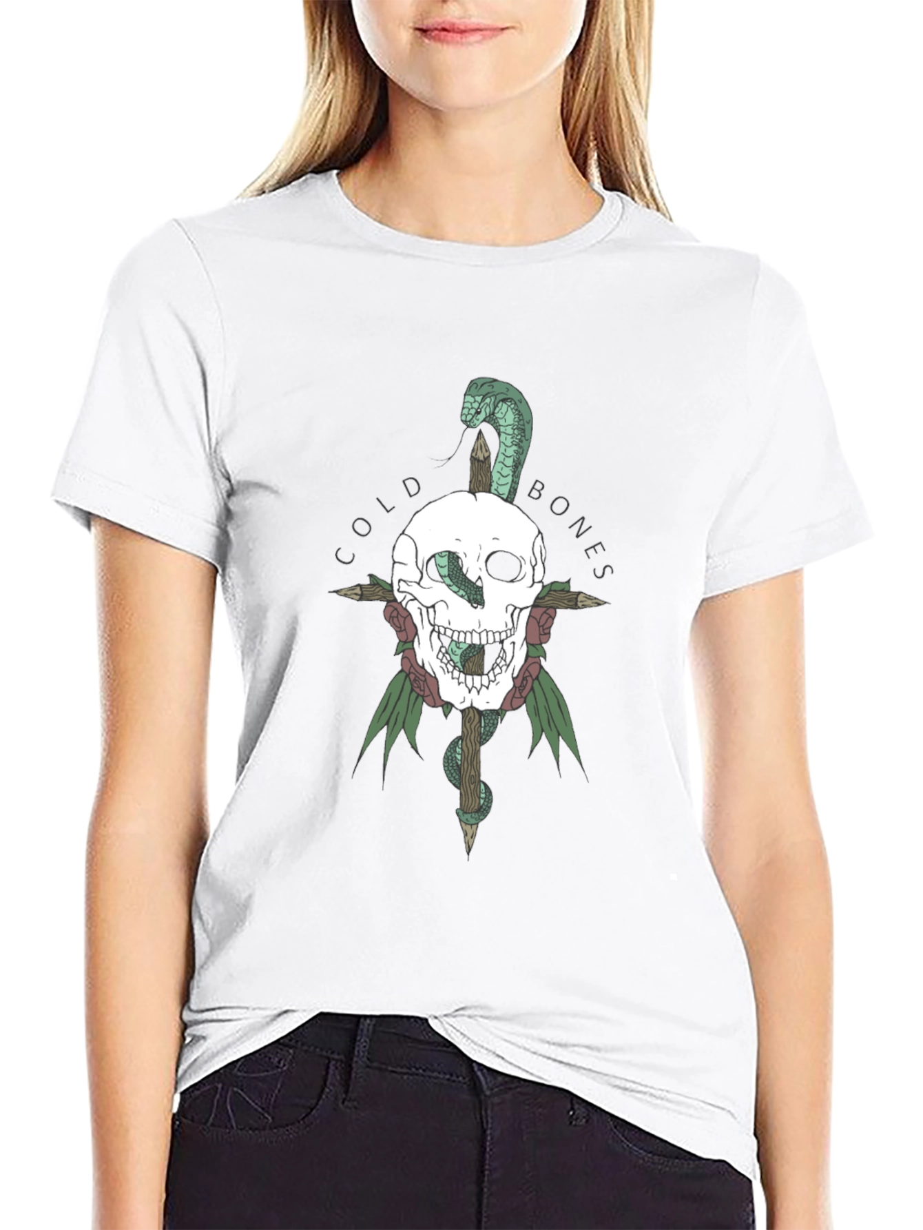 Cold Bones Skull & Snake Graphic Tee