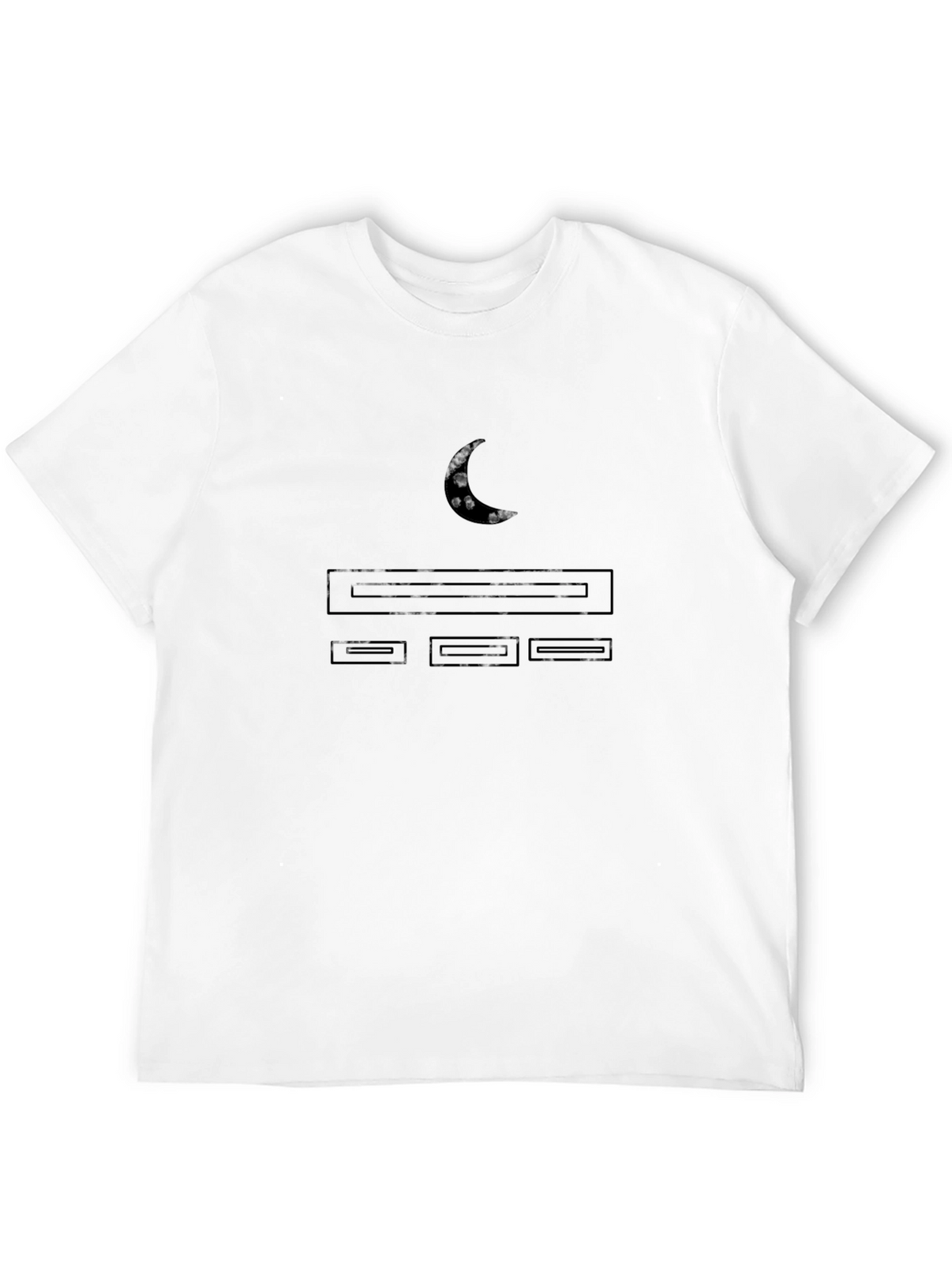 Mens Black T-Shirt with Moon and Console Design