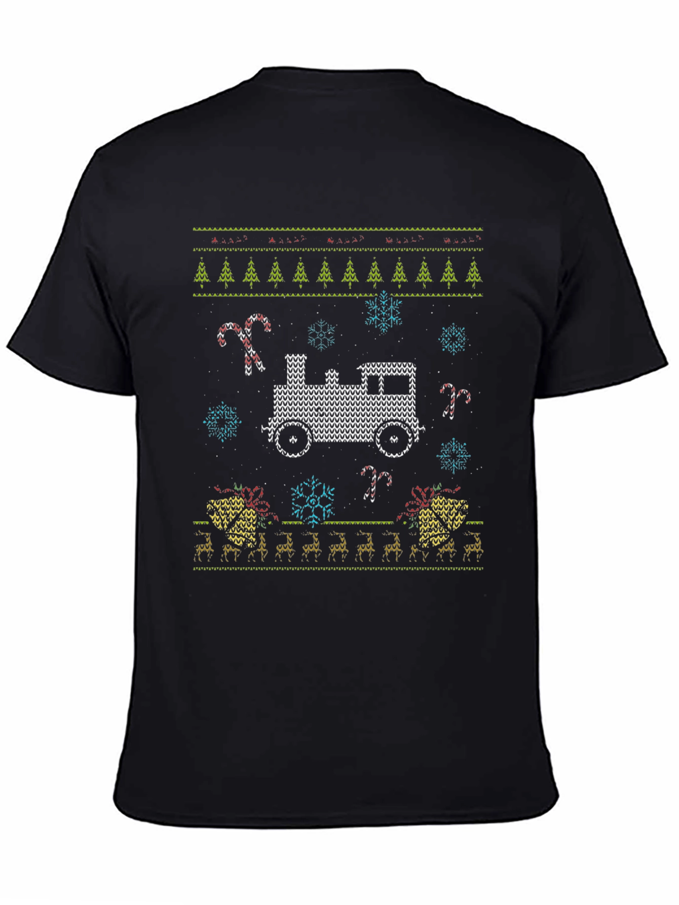 Christmas Train Knitted Style T-Shirt