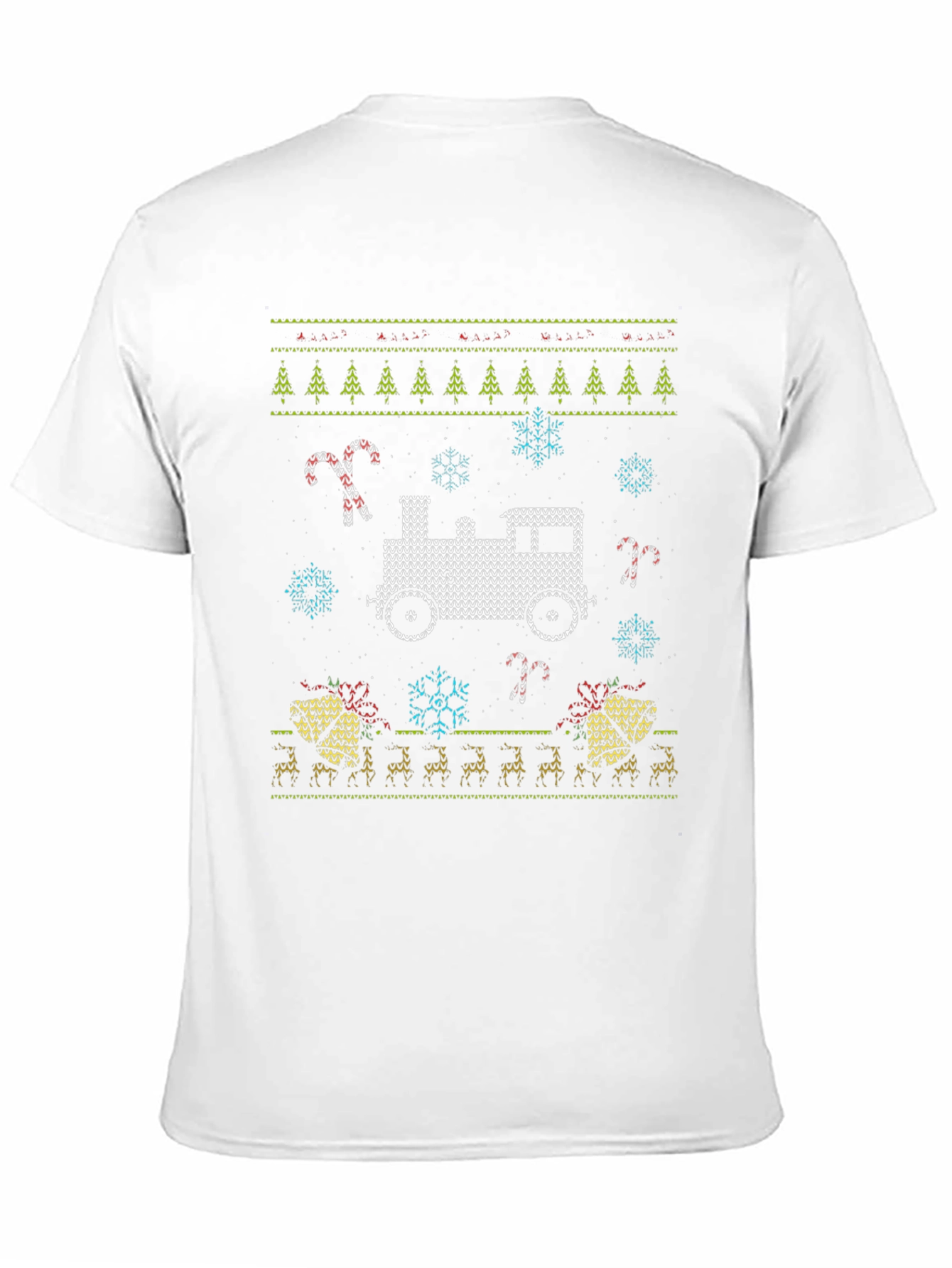 Christmas Train Knitted Style T-Shirt