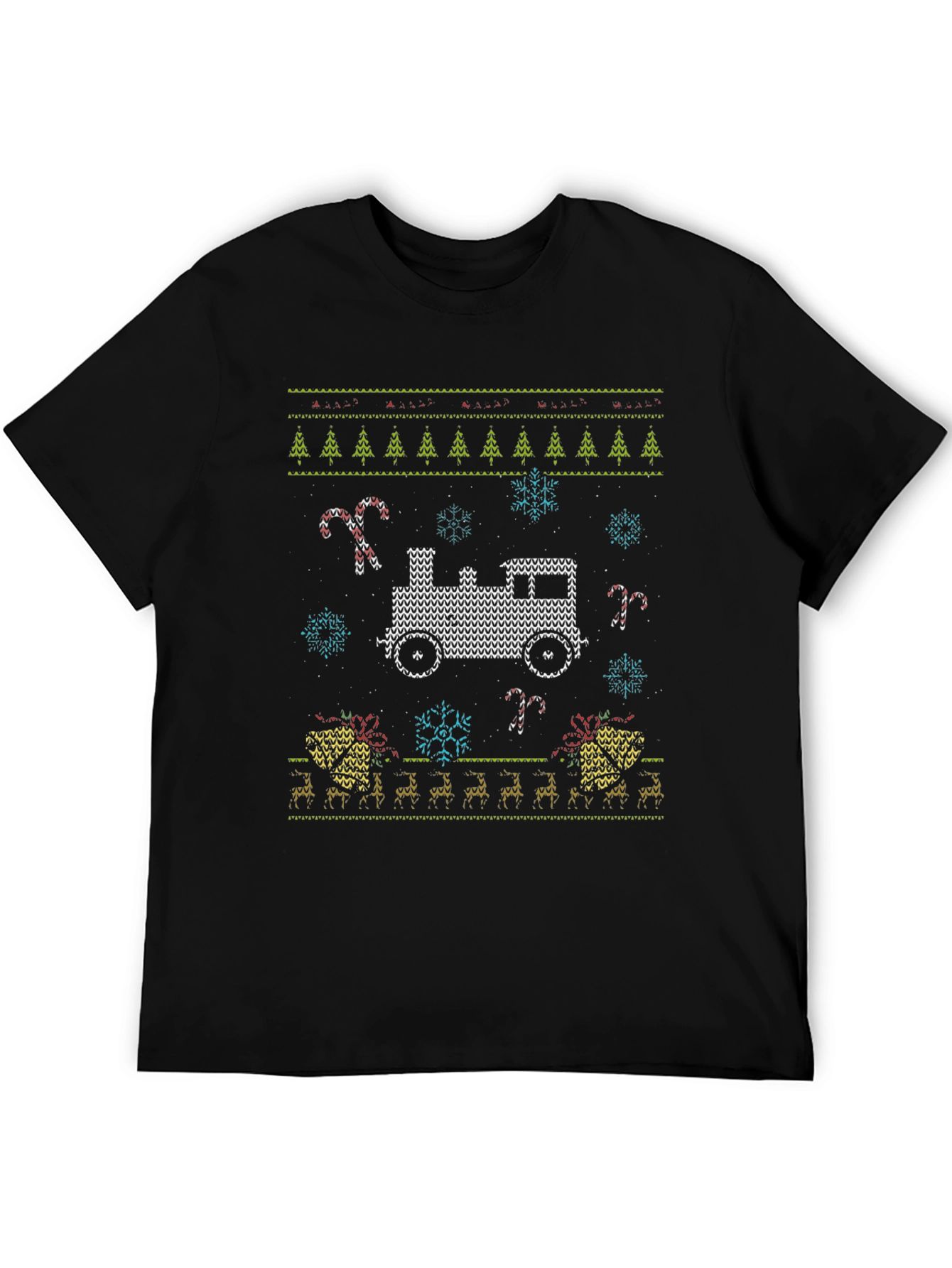 Christmas Train Knitted Style T-Shirt
