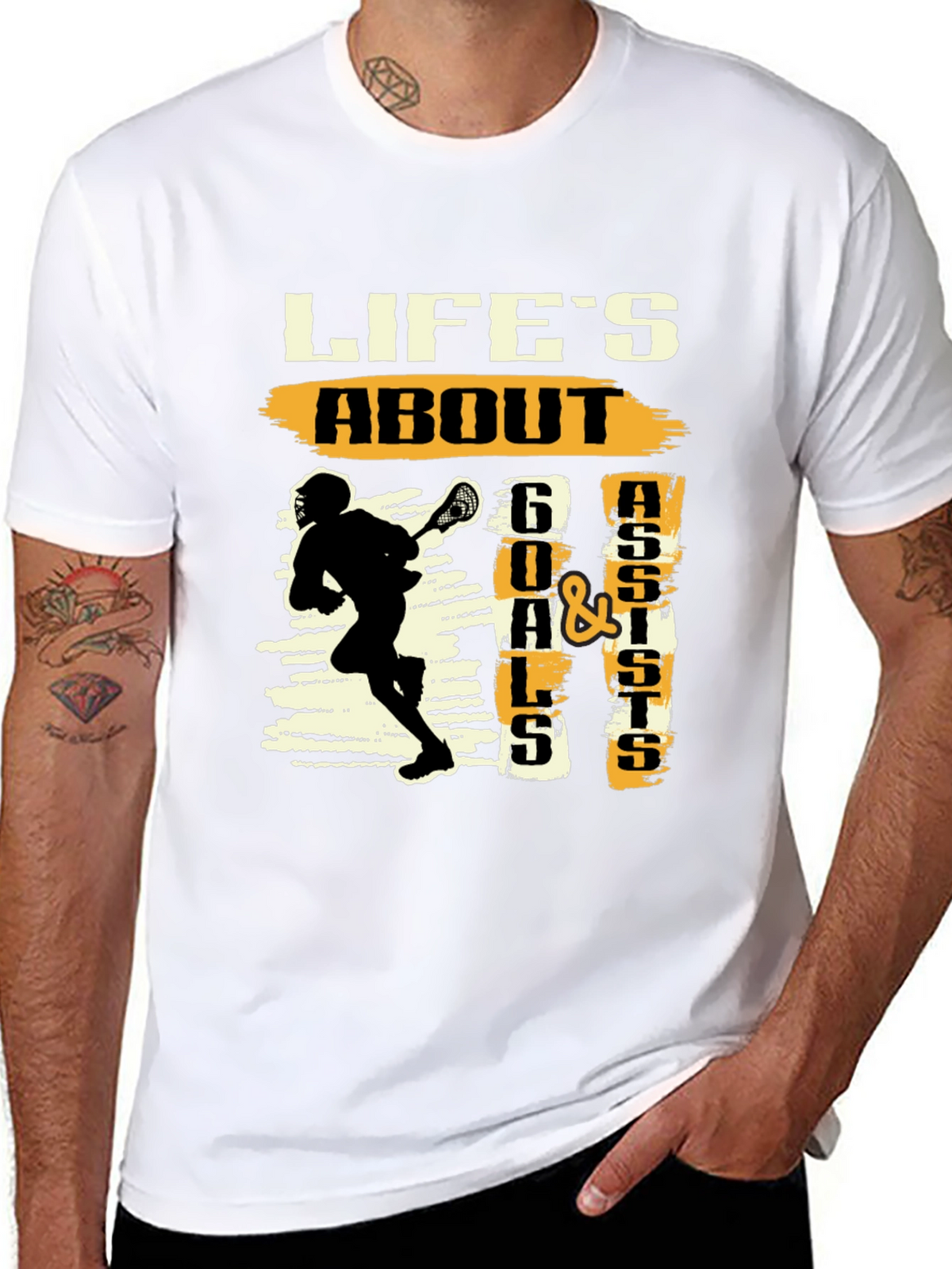 Lifes About Goals and Assists Lacrosse T-Shirt