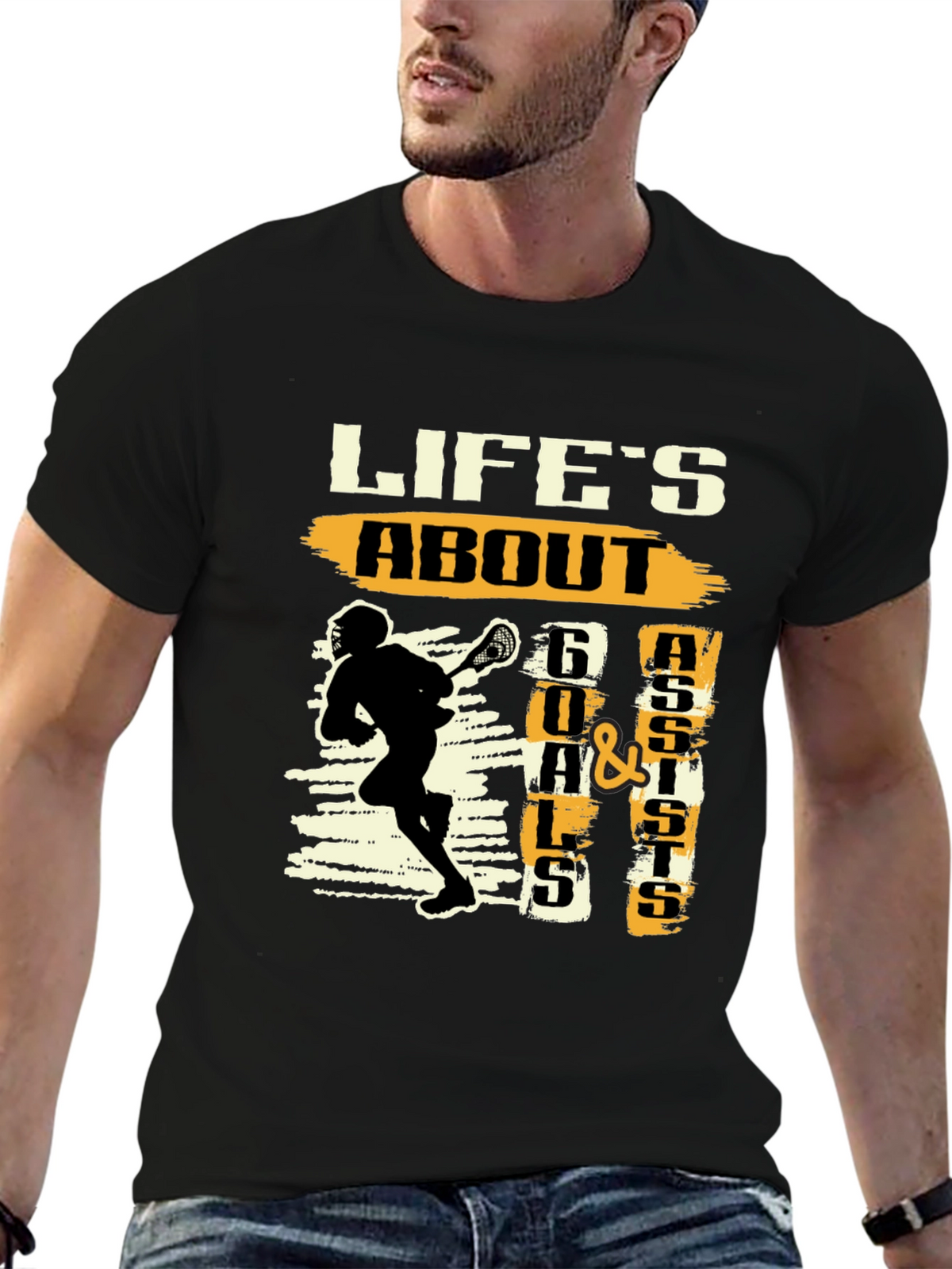 Lifes About Goals and Assists Lacrosse T-Shirt