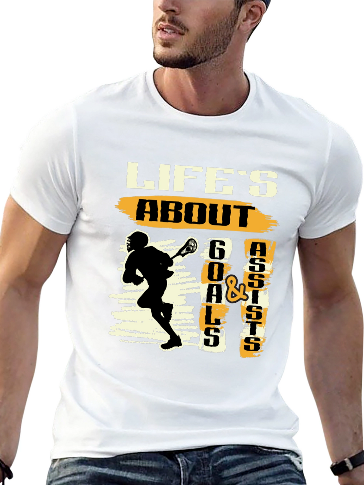 Lifes About Goals and Assists Lacrosse T-Shirt