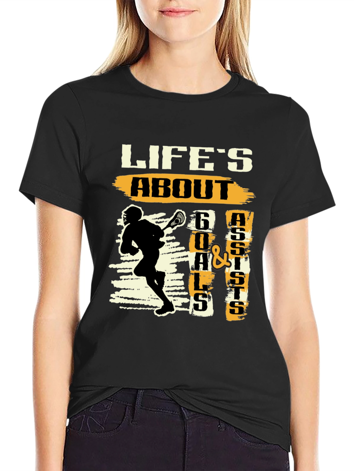 Lifes About Goals and Assists Lacrosse T-Shirt