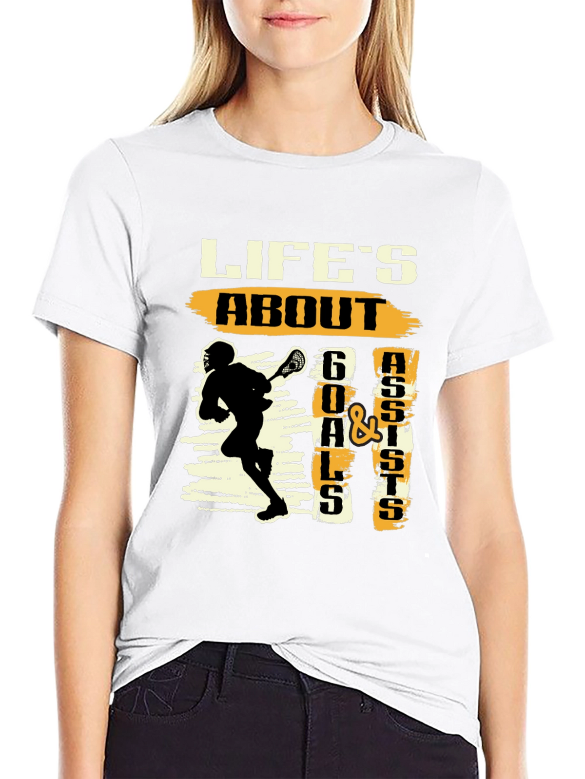 Lifes About Goals and Assists Lacrosse T-Shirt