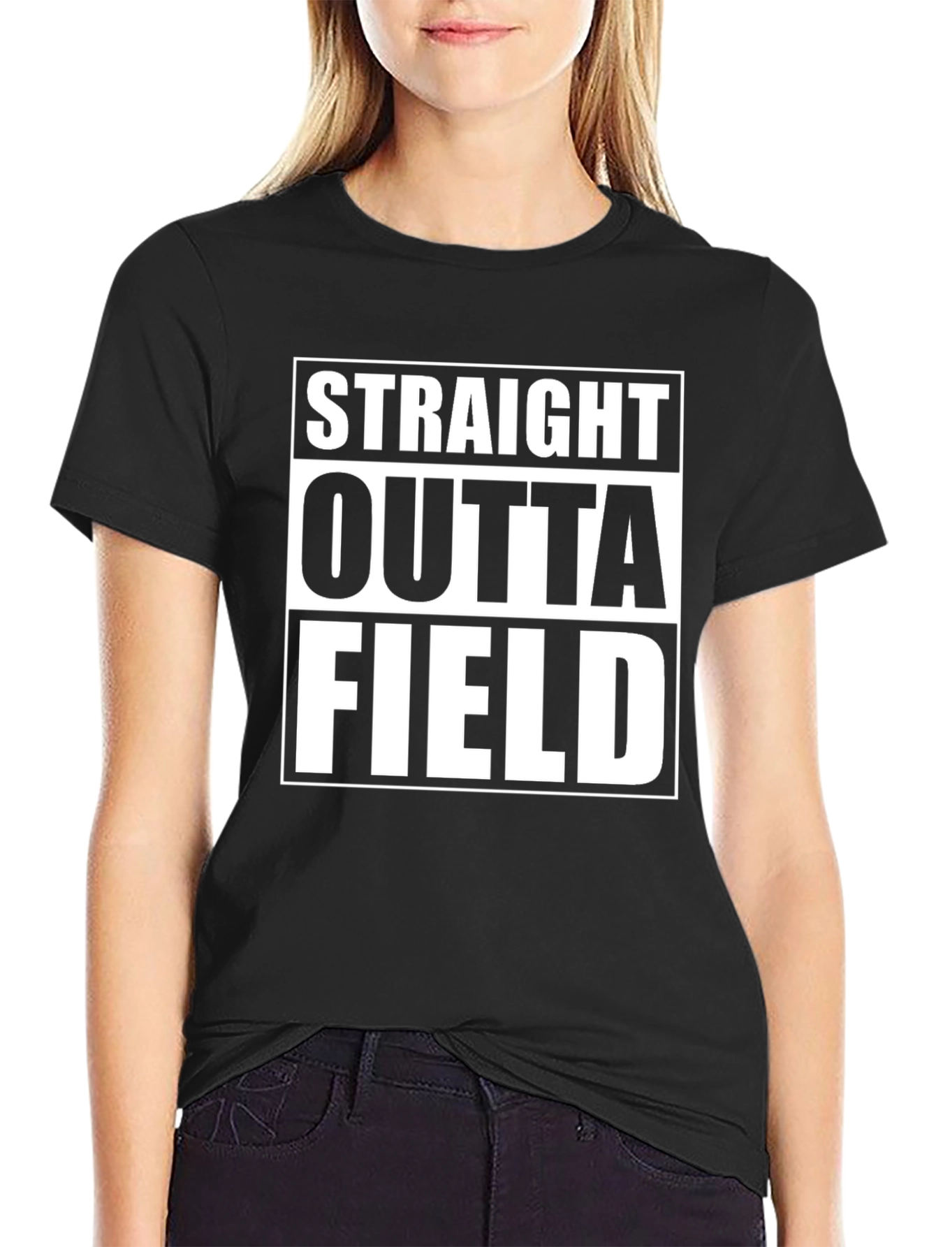 Straight Outta Field T-Shirt - Black Graphic Tee