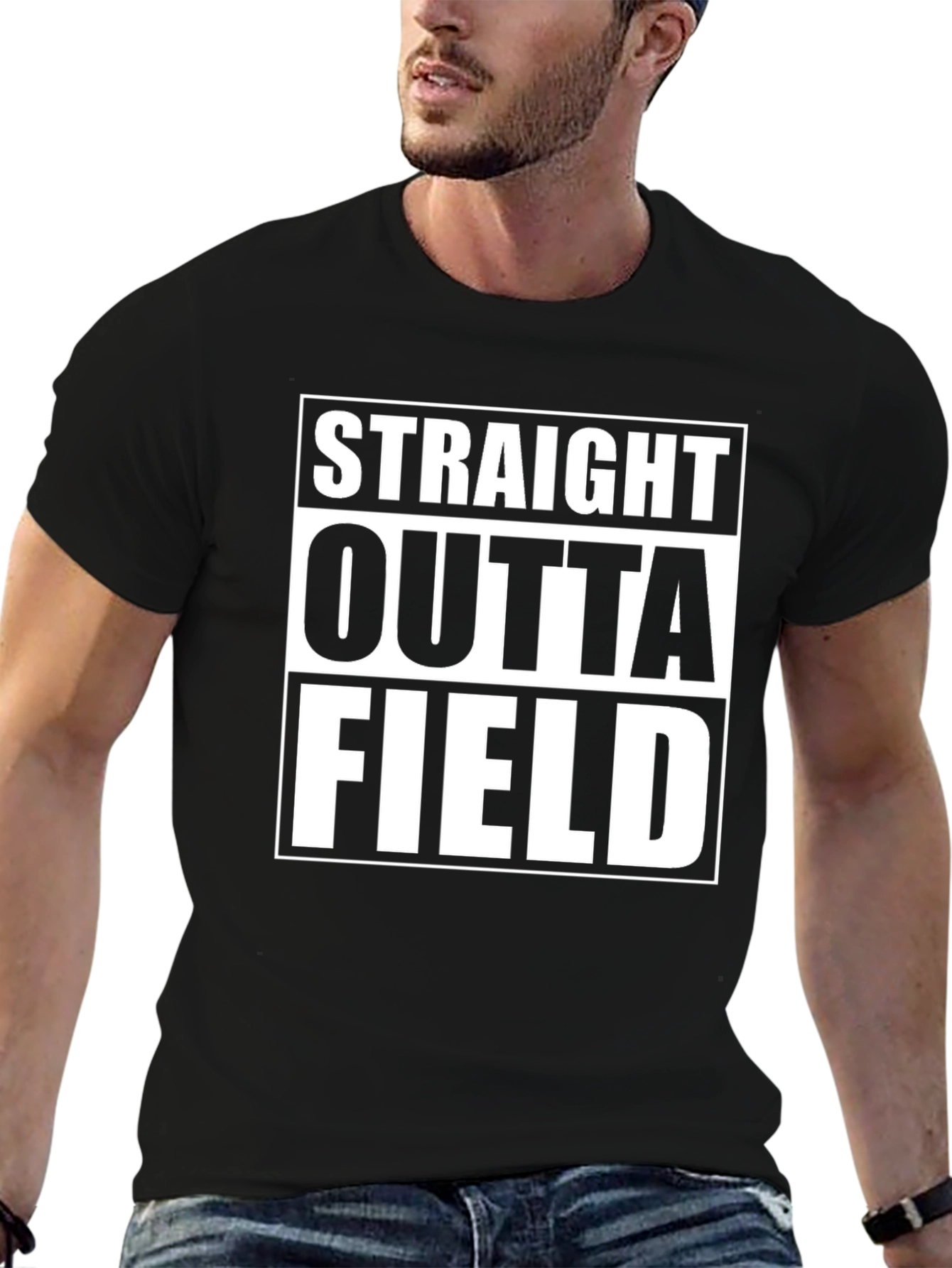 Straight Outta Field T-Shirt - Black Graphic Tee