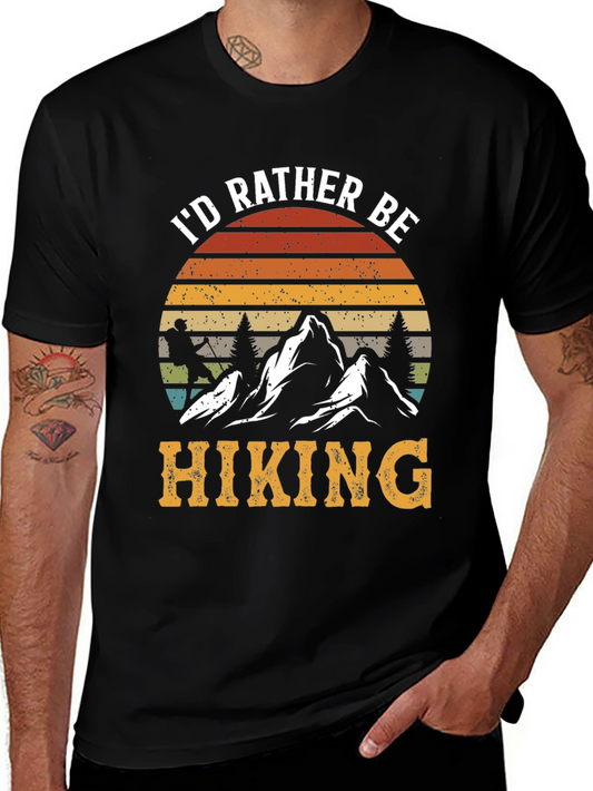 Id Rather Be Hiking Graphic Tee - Outdoor Adventure Shirt