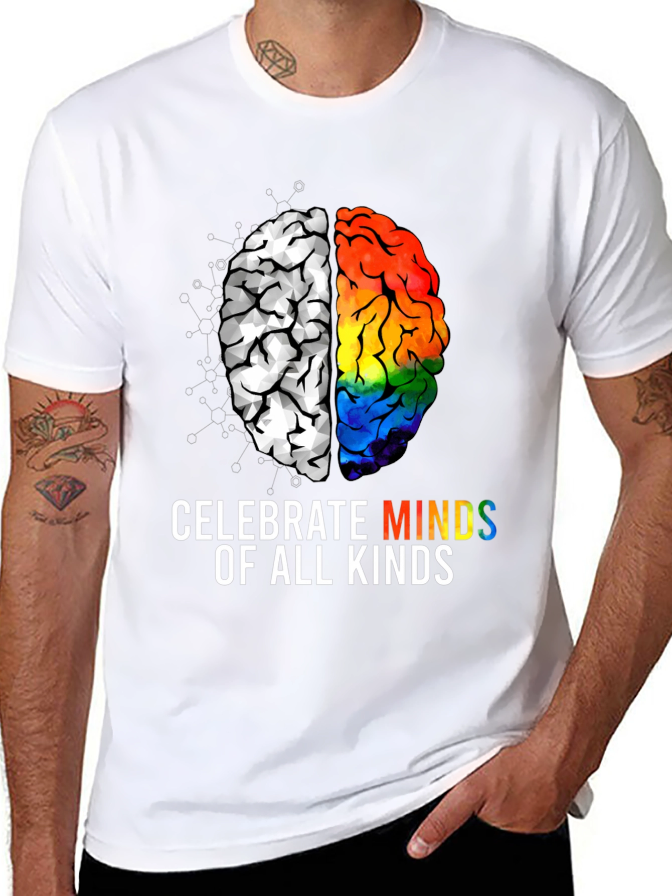 Celebrate All Minds T-Shirt - Autism & LGBTQ+ Pride