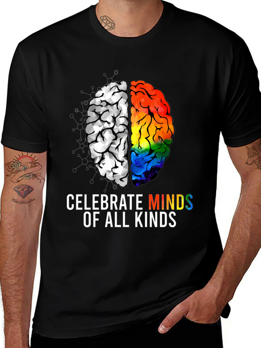 Celebrate All Minds T-Shirt - Autism & LGBTQ+ Pride