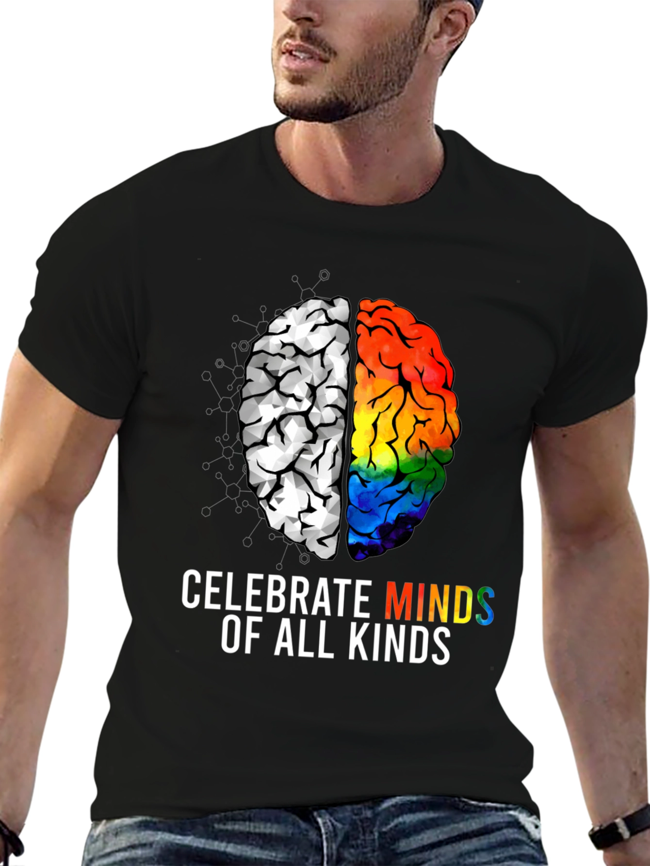 Celebrate All Minds T-Shirt - Autism & LGBTQ+ Pride