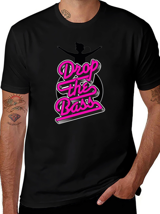 Drop The Bass Graphic Tee - Stylish Mens Black T-Shirt