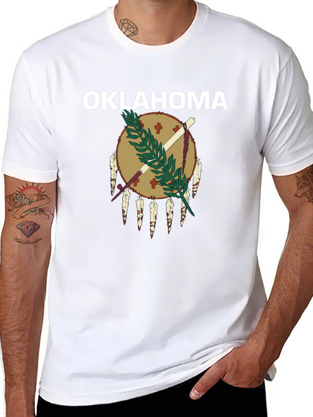 Oklahoma Flag Graphic Black T-Shirt