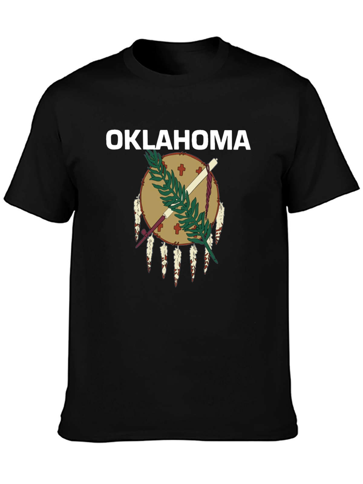 Oklahoma Flag Graphic Black T-Shirt
