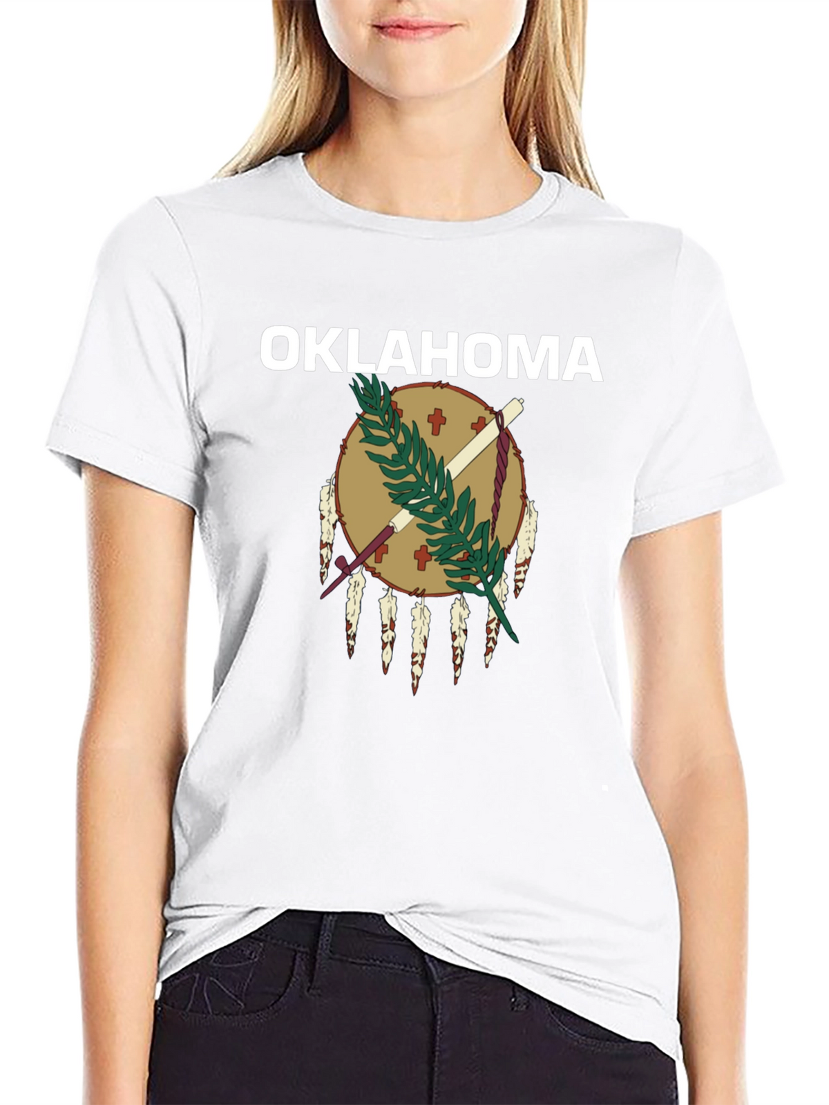 Oklahoma Flag Graphic Black T-Shirt