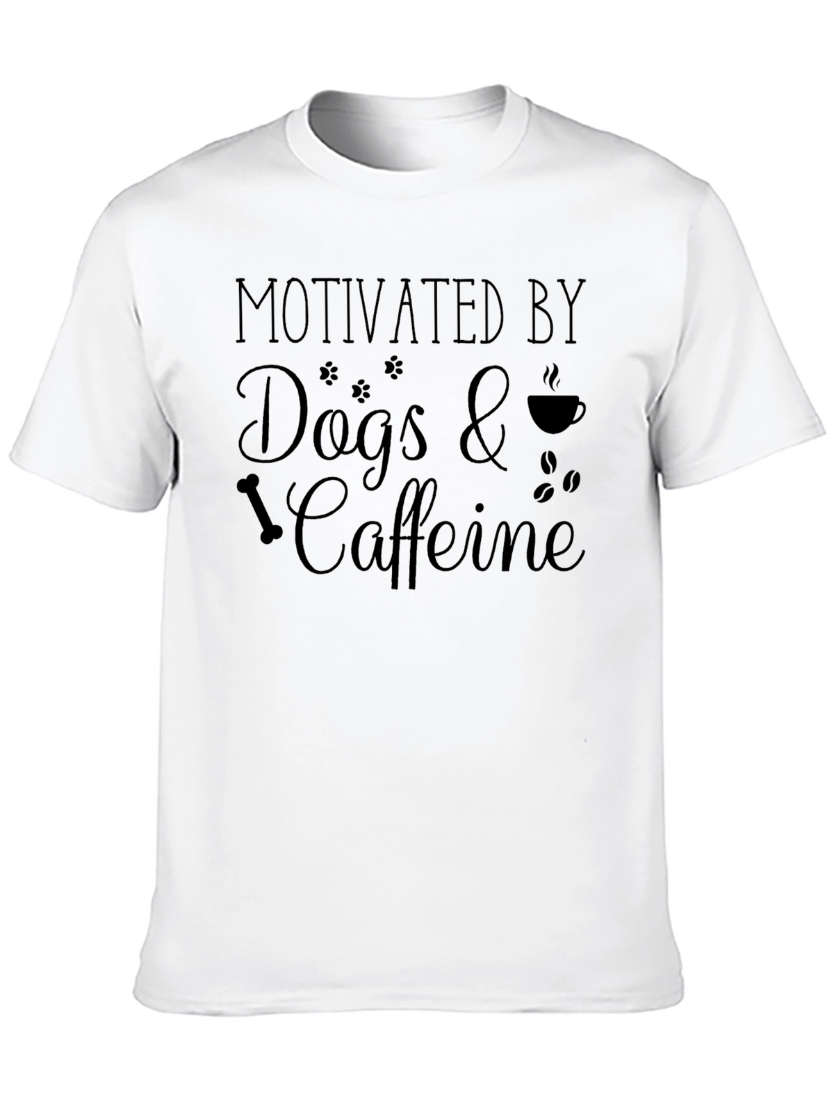 Motivated by Dogs & Caffeine Black T-Shirt
