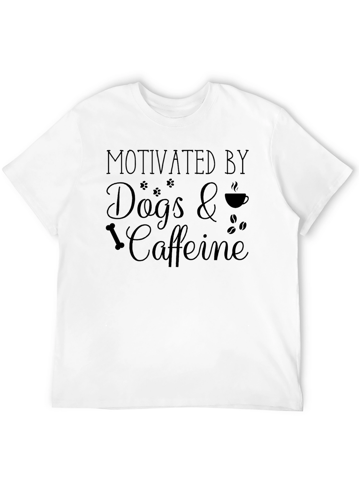 Motivated by Dogs & Caffeine Black T-Shirt