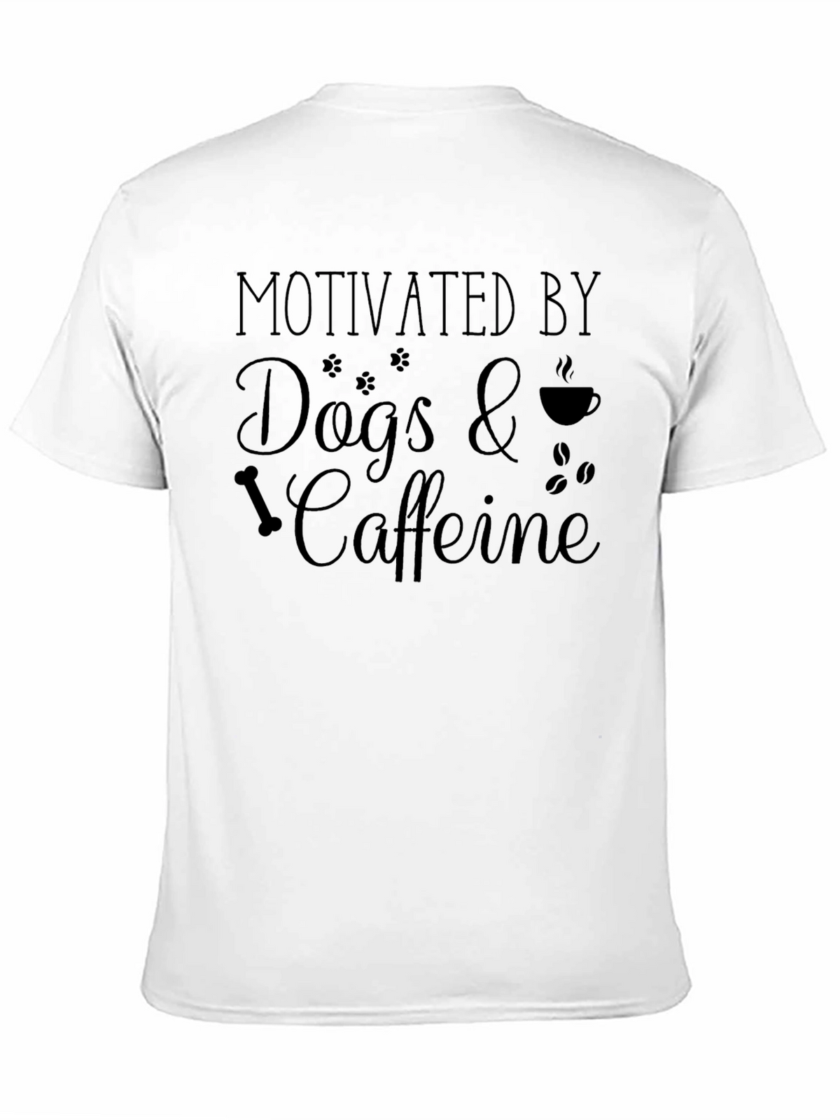 Motivated by Dogs & Caffeine Black T-Shirt