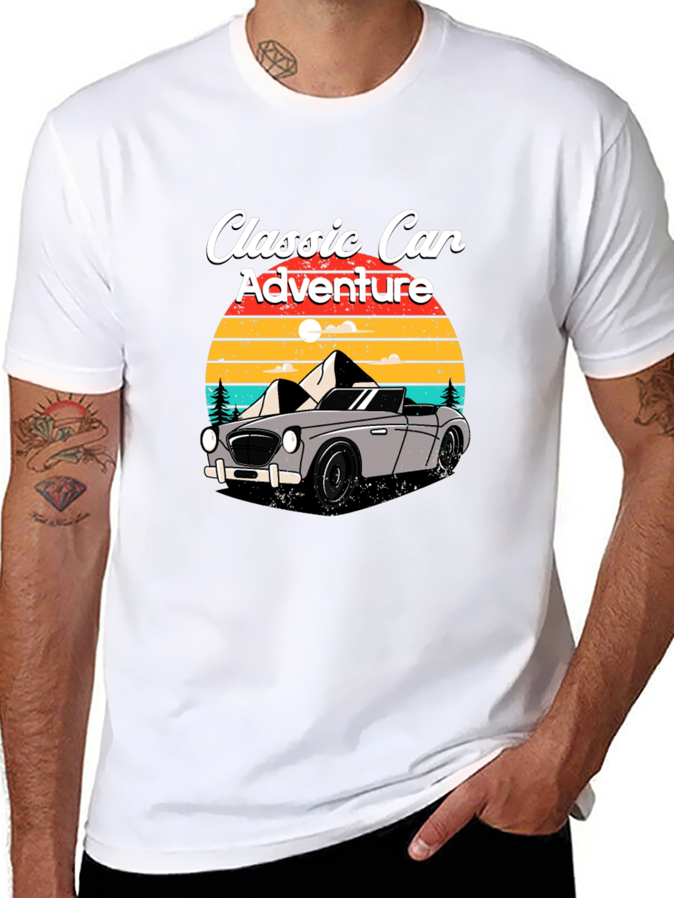 Classic Car Adventure T-Shirt - Retro Design