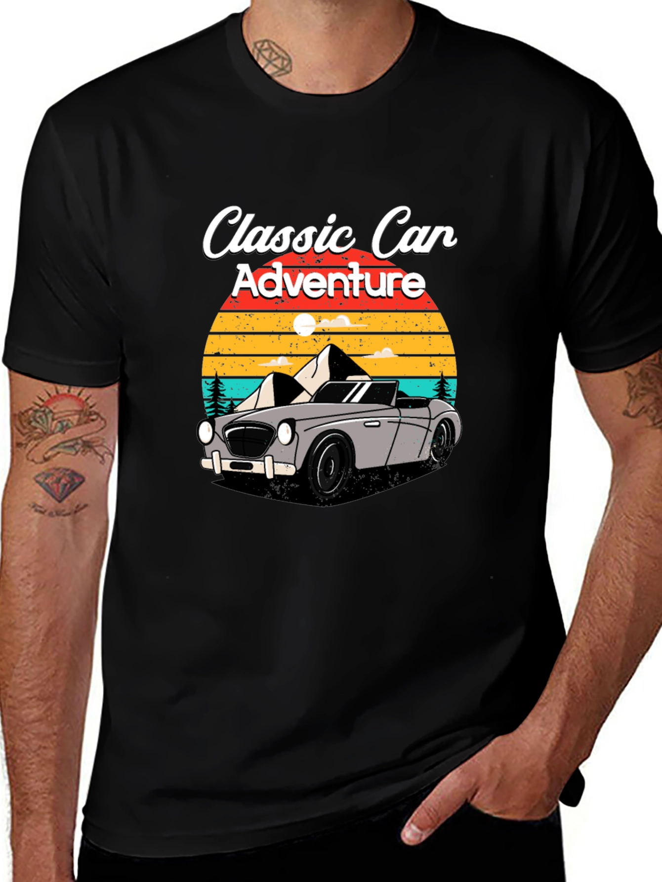 Classic Car Adventure T-Shirt - Retro Design