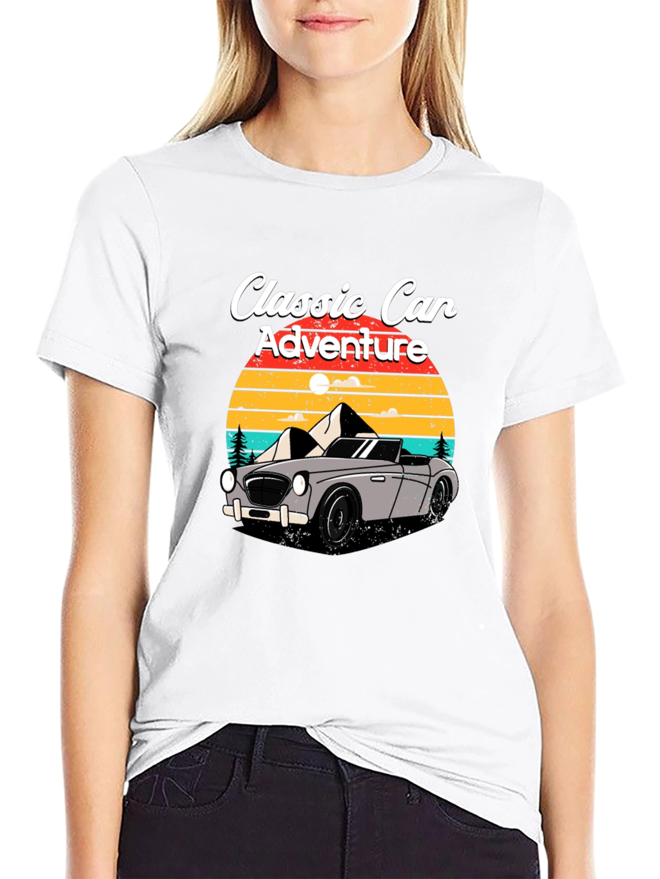 Classic Car Adventure T-Shirt - Retro Design