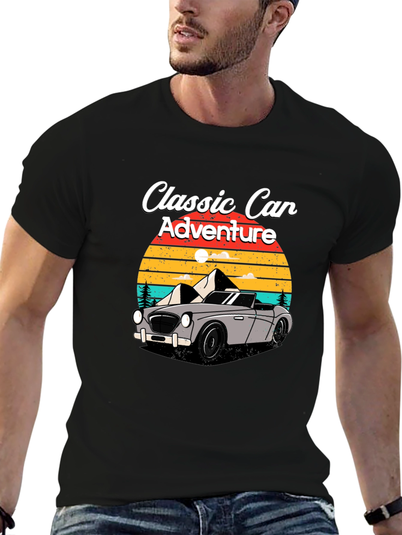 Classic Car Adventure T-Shirt - Retro Design