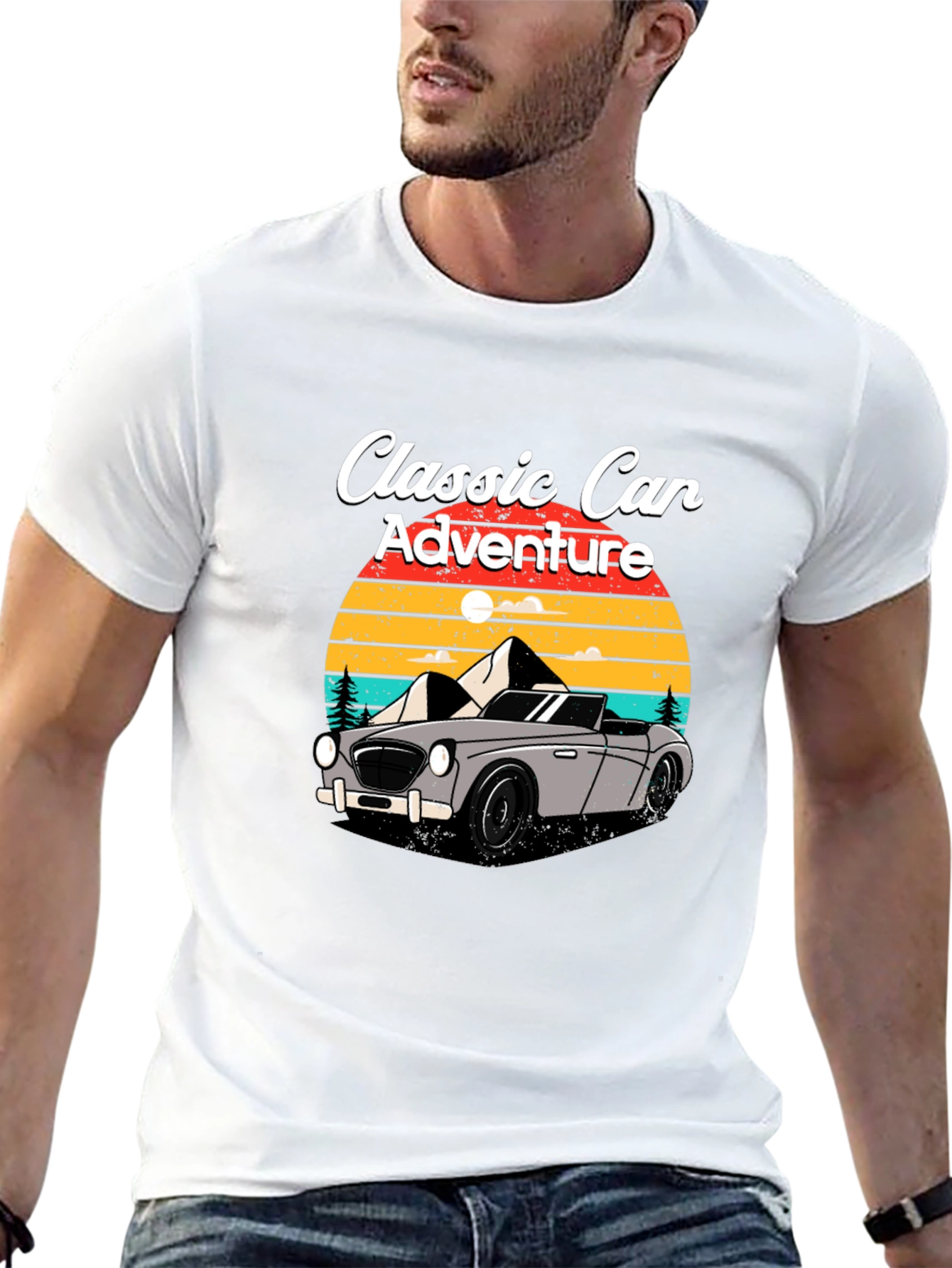 Classic Car Adventure T-Shirt - Retro Design
