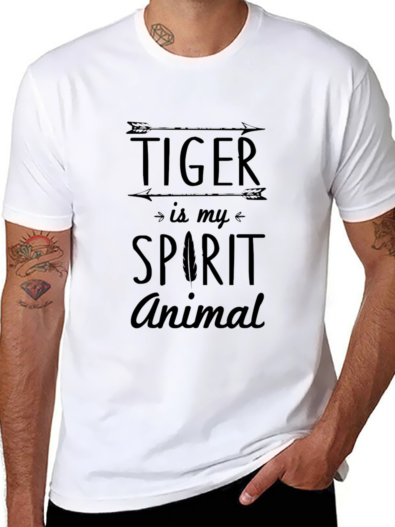 Tiger is My Spirit Animal Black Graphic T-Shirt