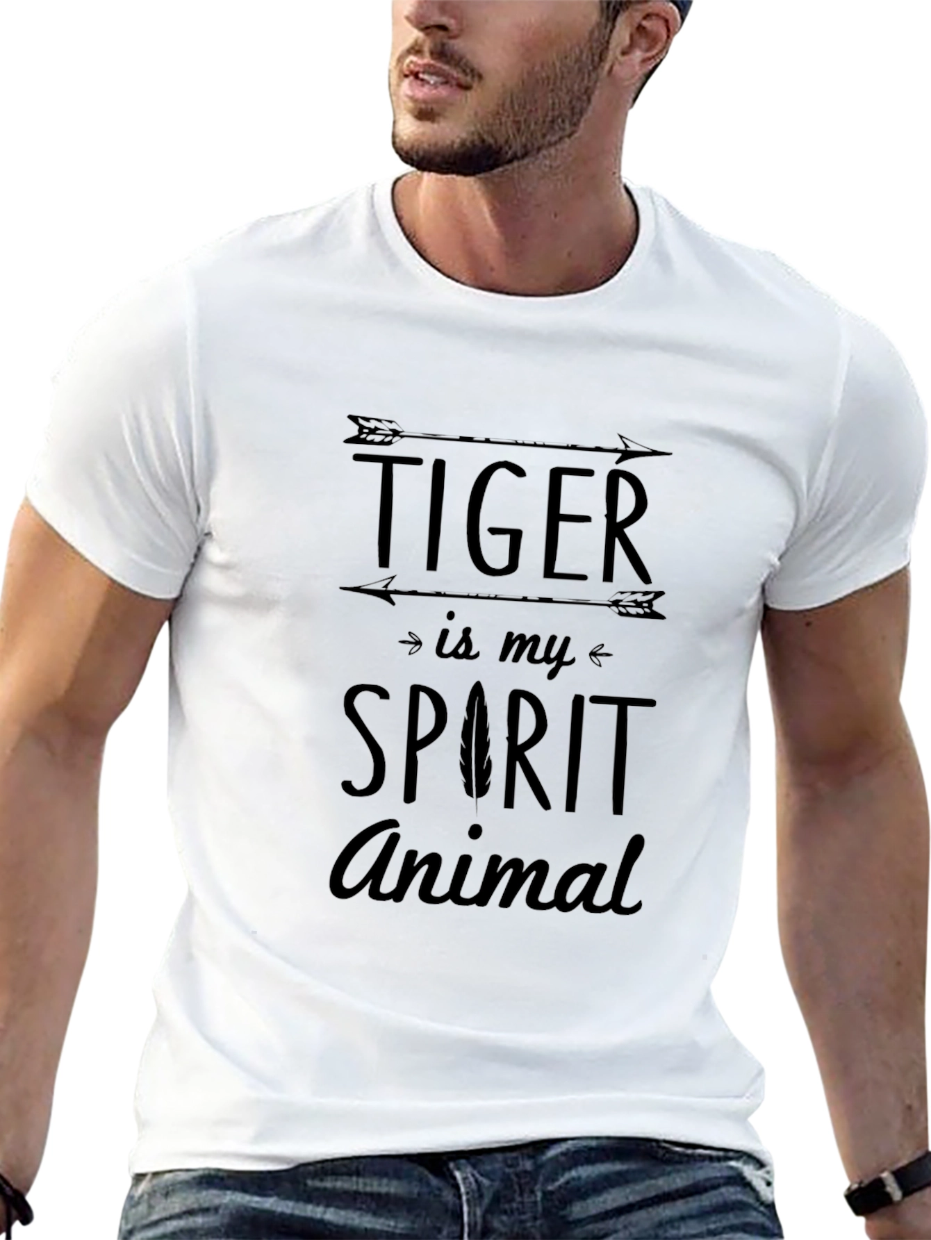 Tiger is My Spirit Animal Black Graphic T-Shirt