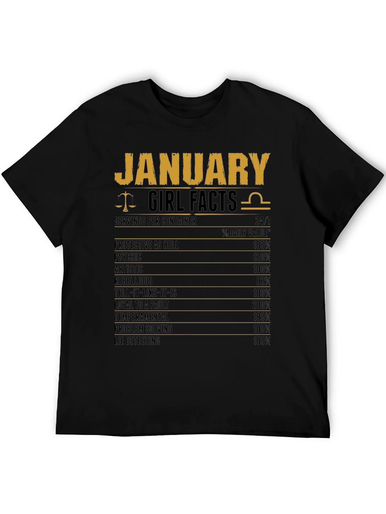 January Girl Facts Zodiac T-Shirt