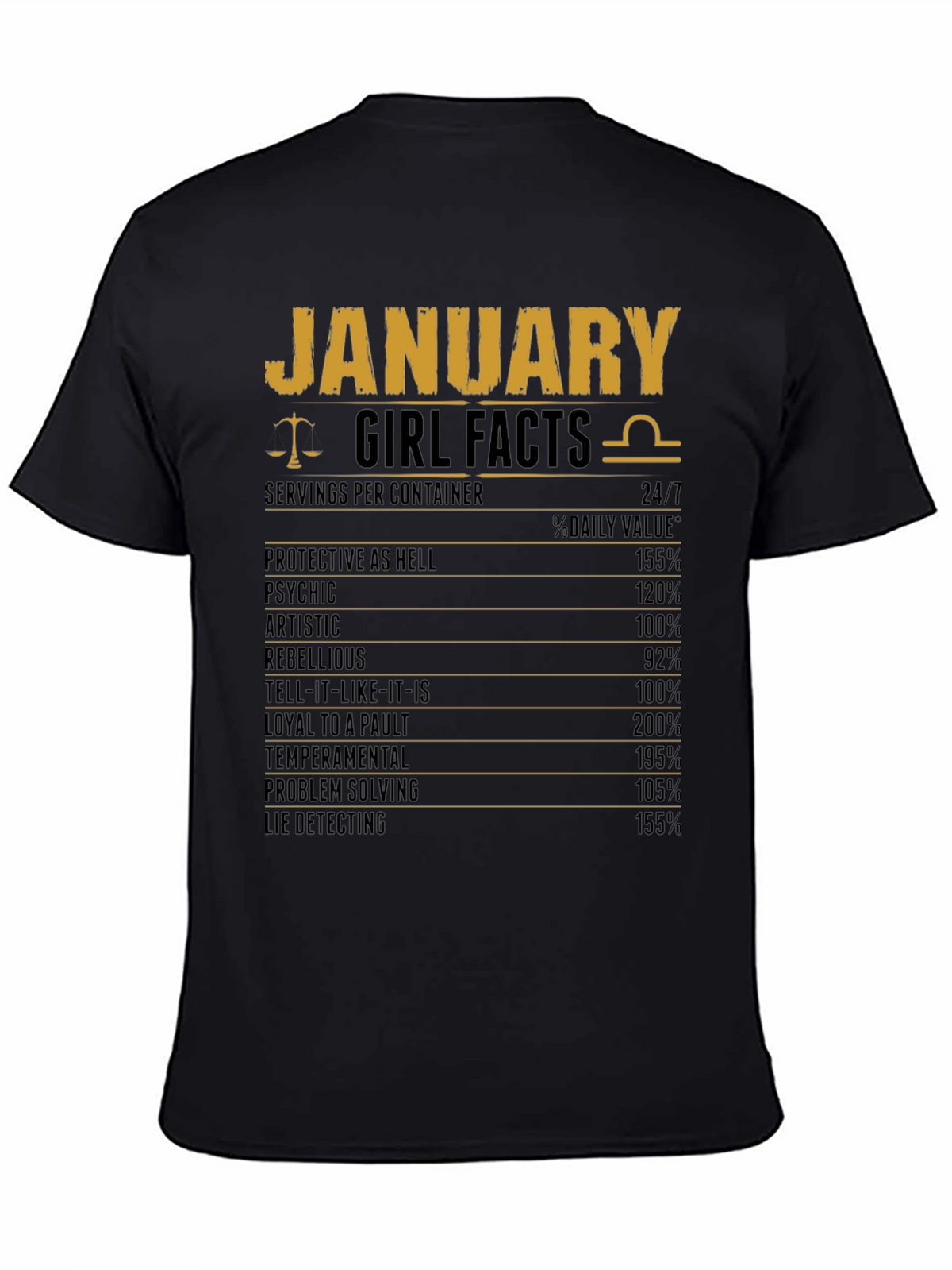 January Girl Facts Zodiac T-Shirt