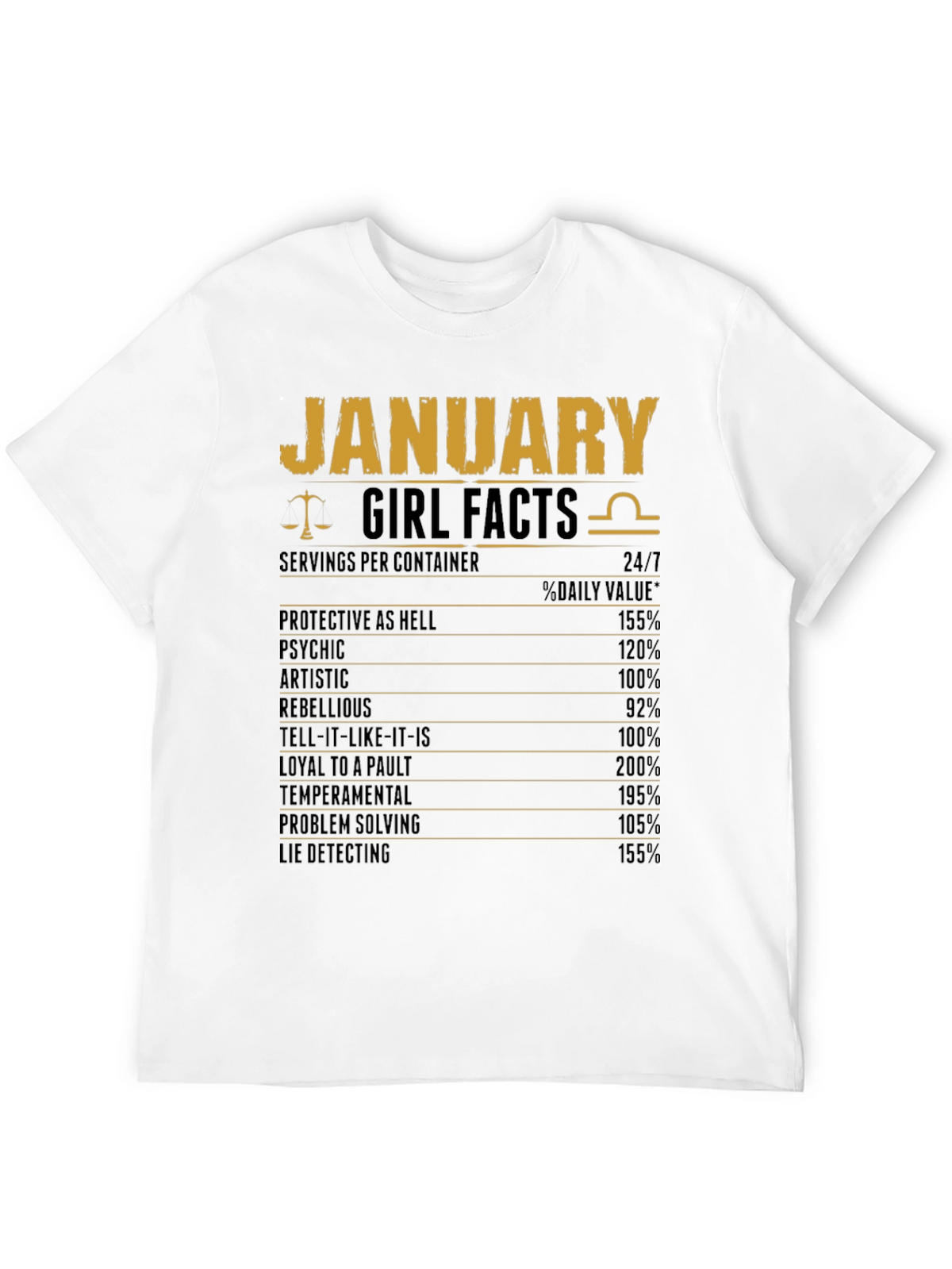 January Girl Facts Zodiac T-Shirt