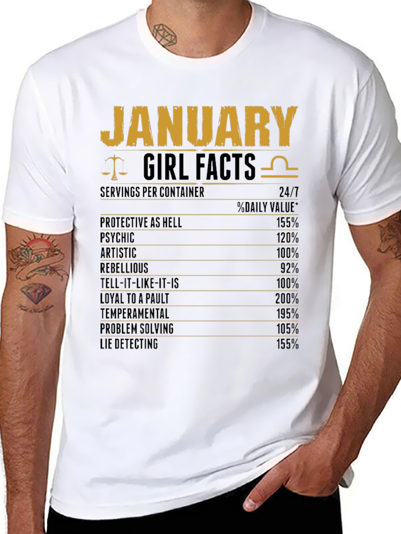 January Girl Facts Zodiac T-Shirt