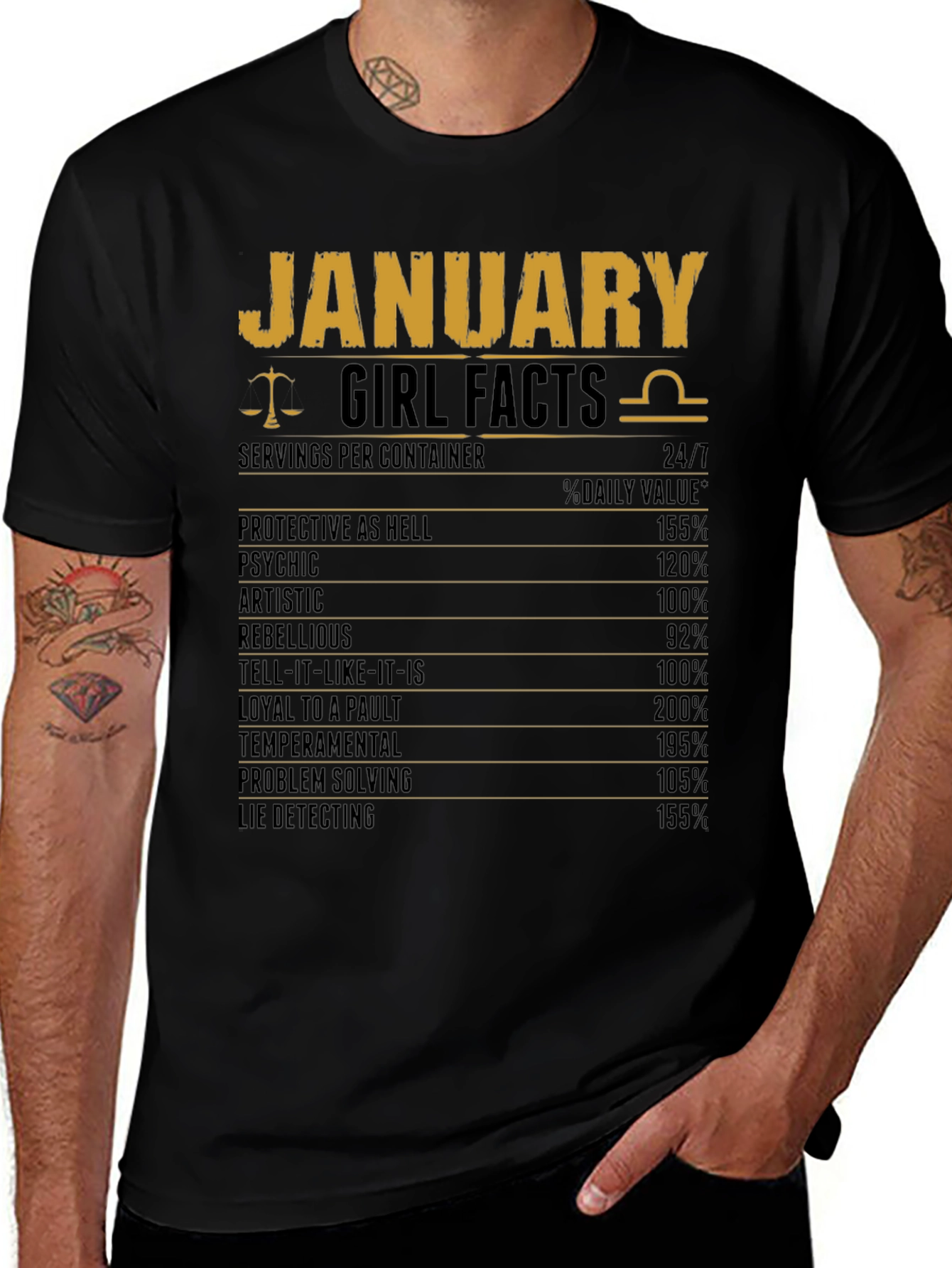 January Girl Facts Zodiac T-Shirt