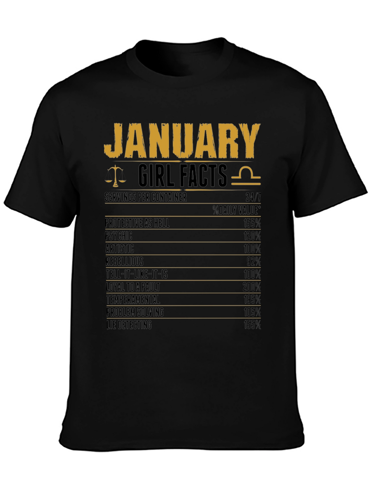 January Girl Facts Zodiac T-Shirt