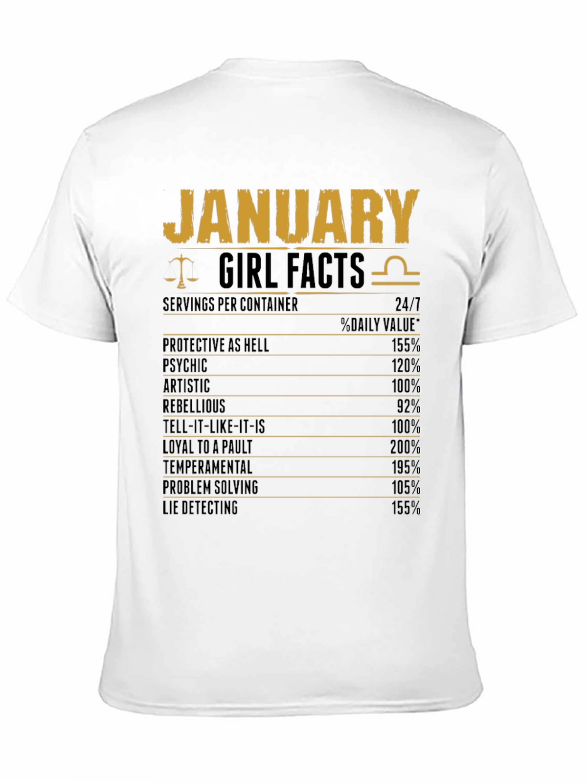 January Girl Facts Zodiac T-Shirt