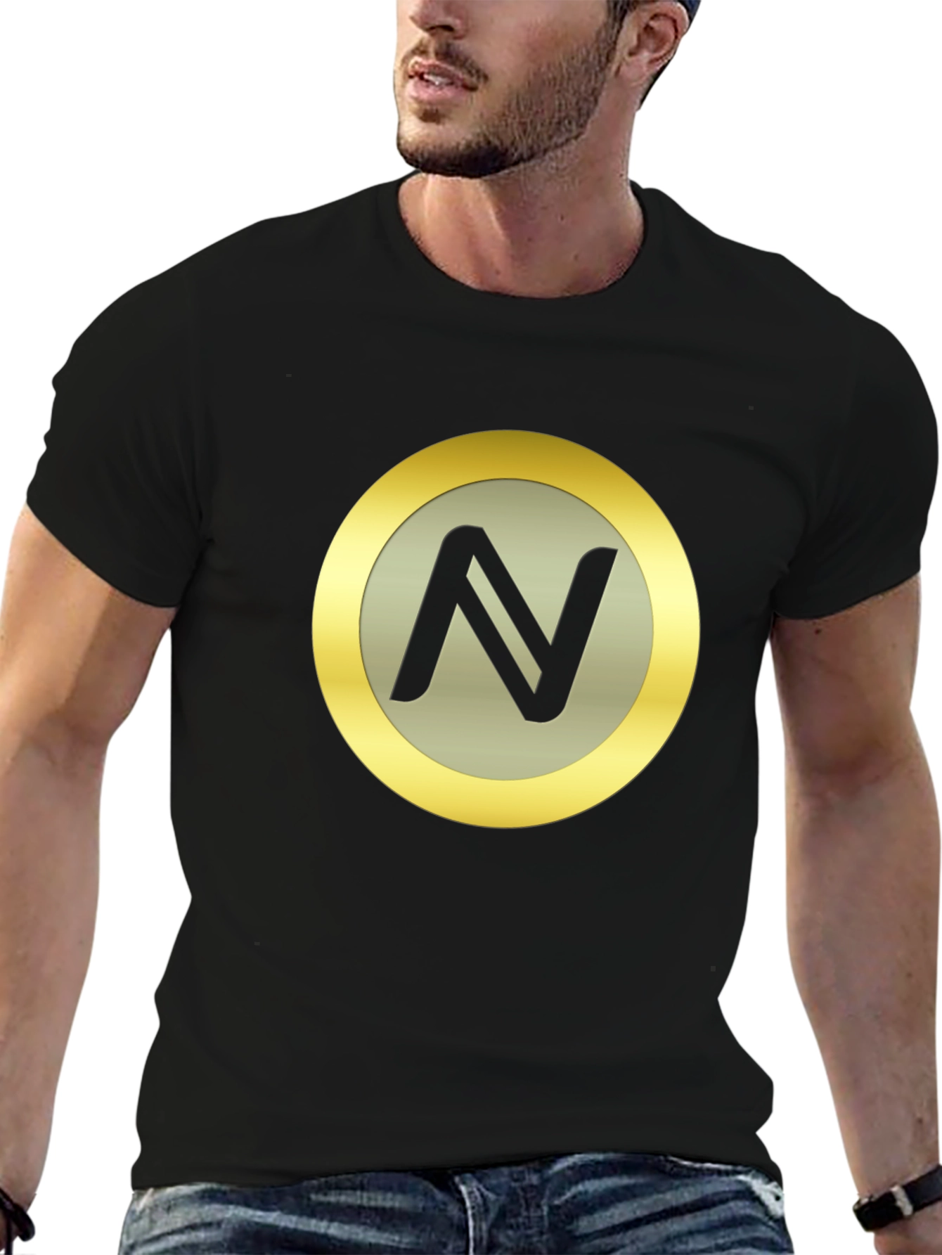 Black T-Shirt with N Coin Logo