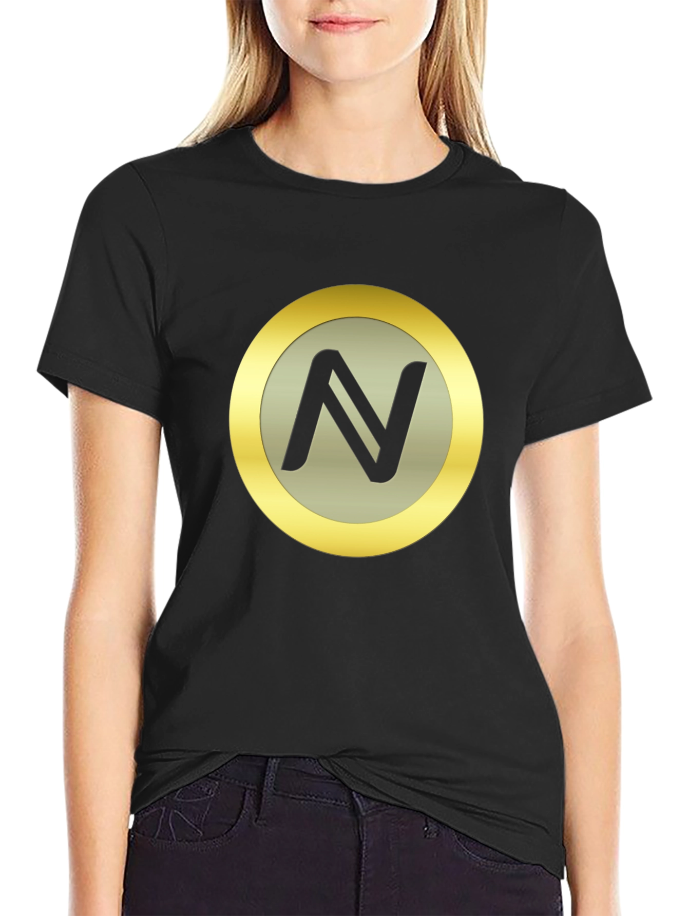 Black T-Shirt with N Coin Logo
