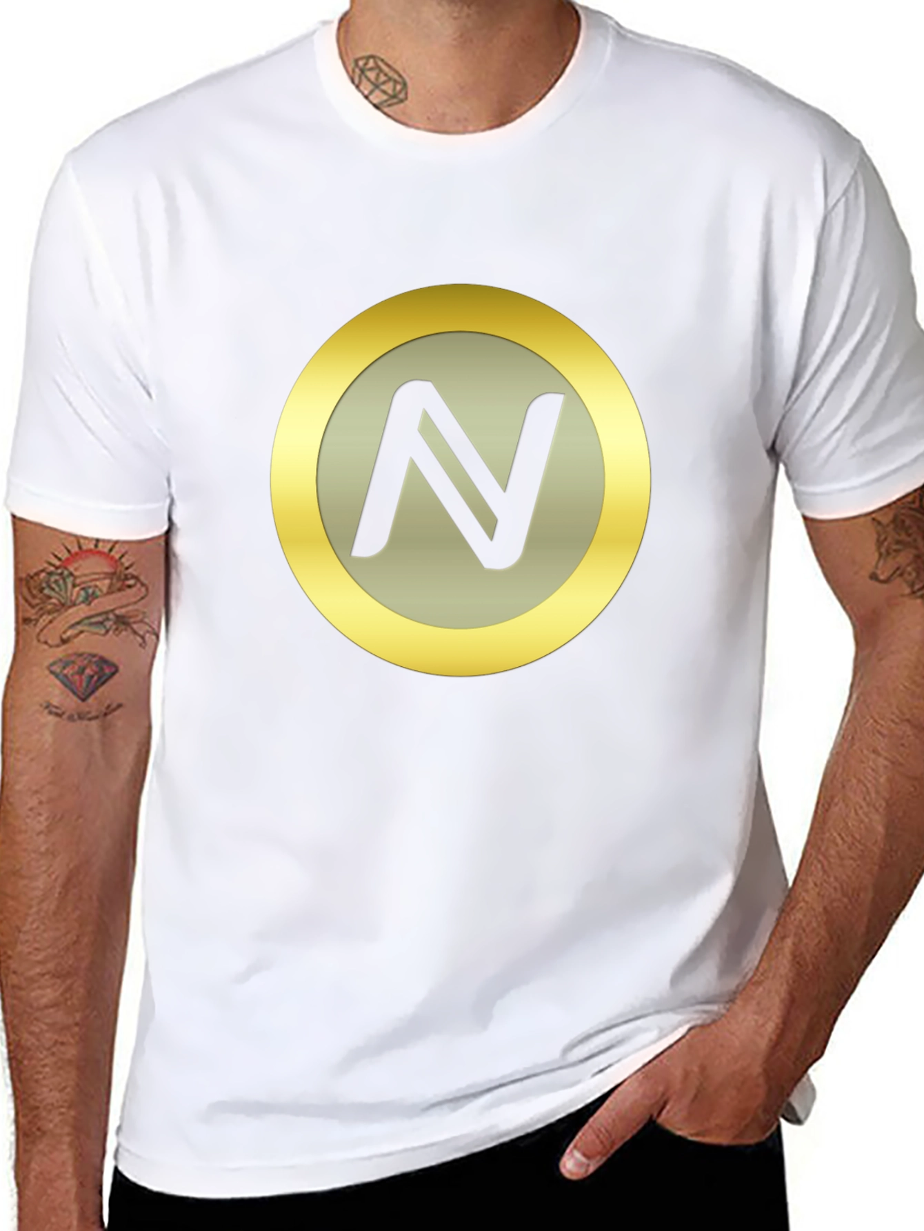 Black T-Shirt with N Coin Logo