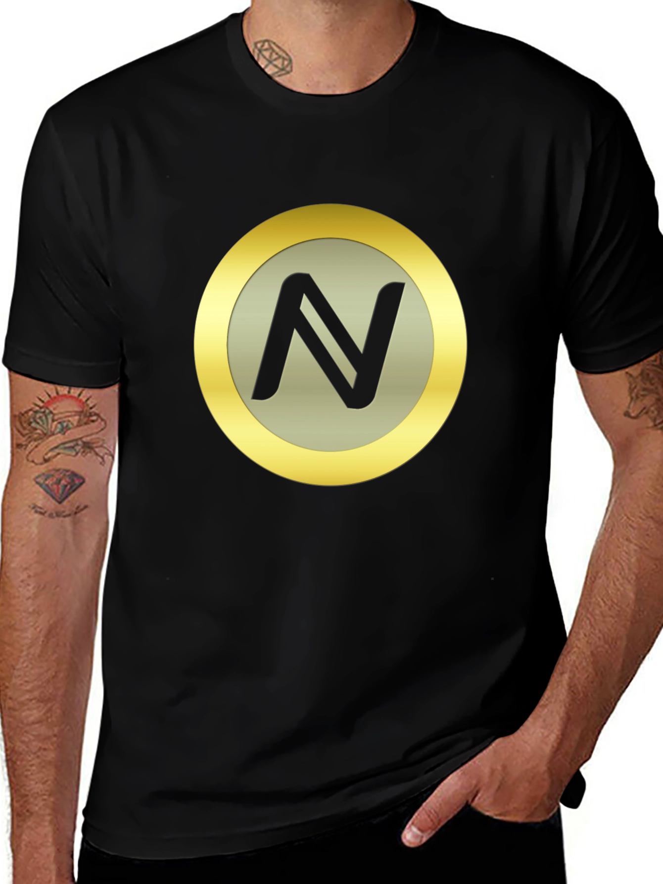 Black T-Shirt with N Coin Logo