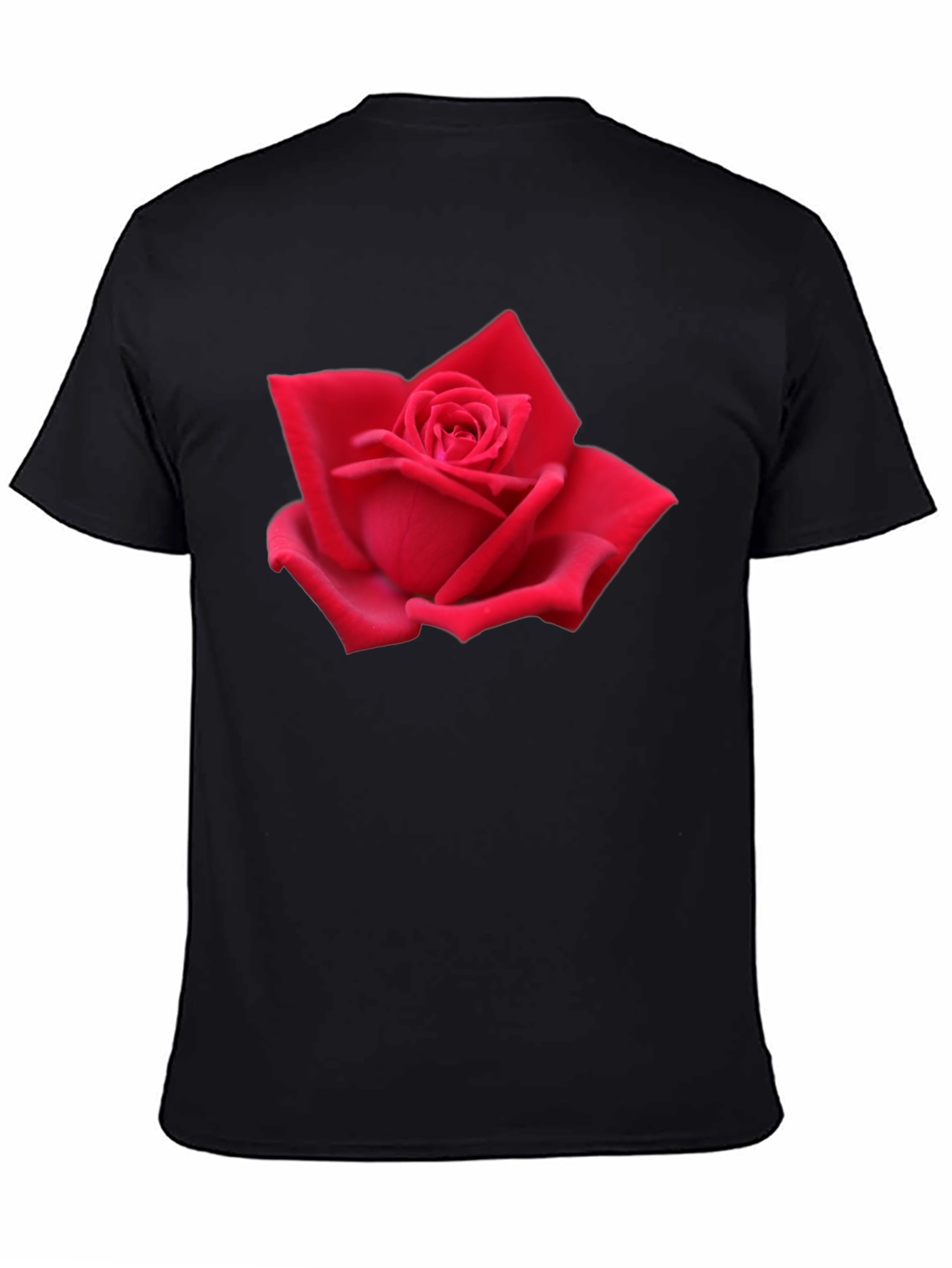 Red Rose Graphic Black T-Shirt