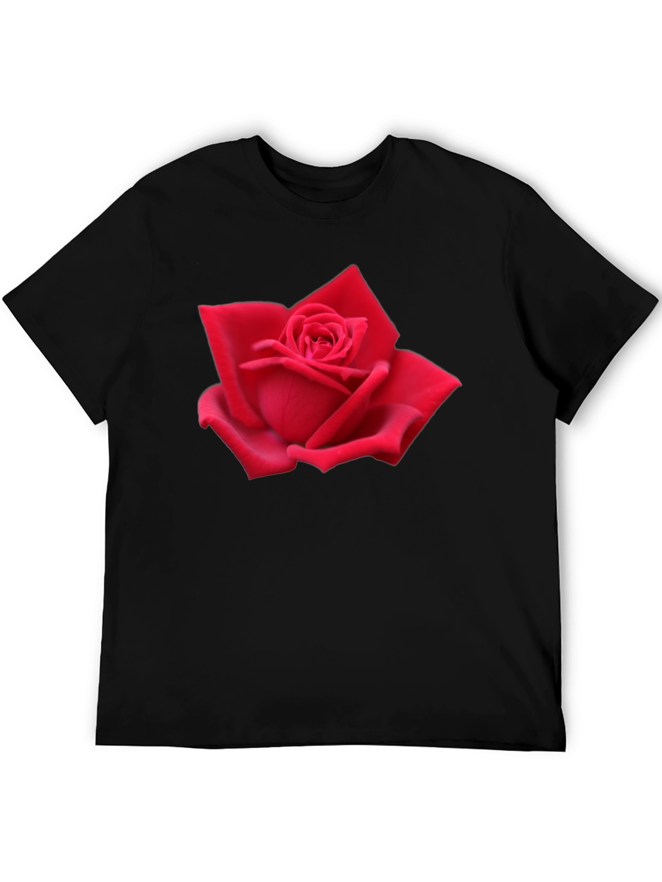 Red Rose Graphic Black T-Shirt