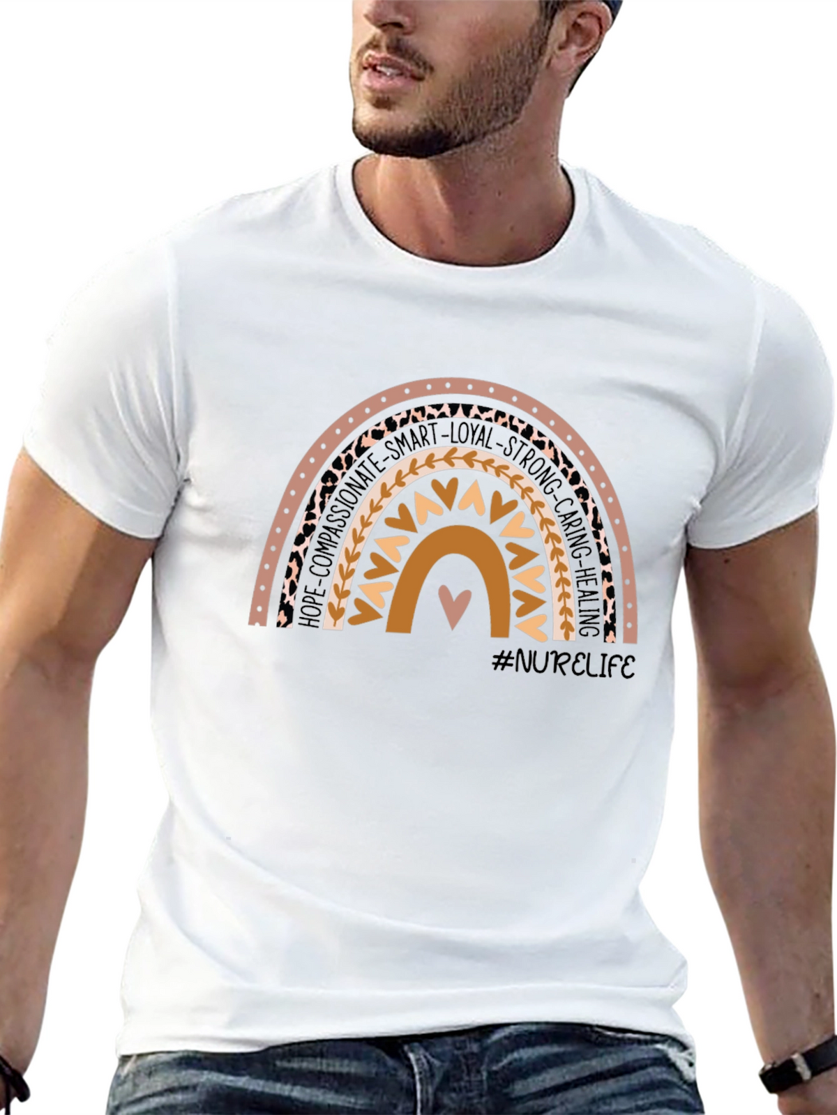 Nurse Life Rainbow Graphic T-Shirt